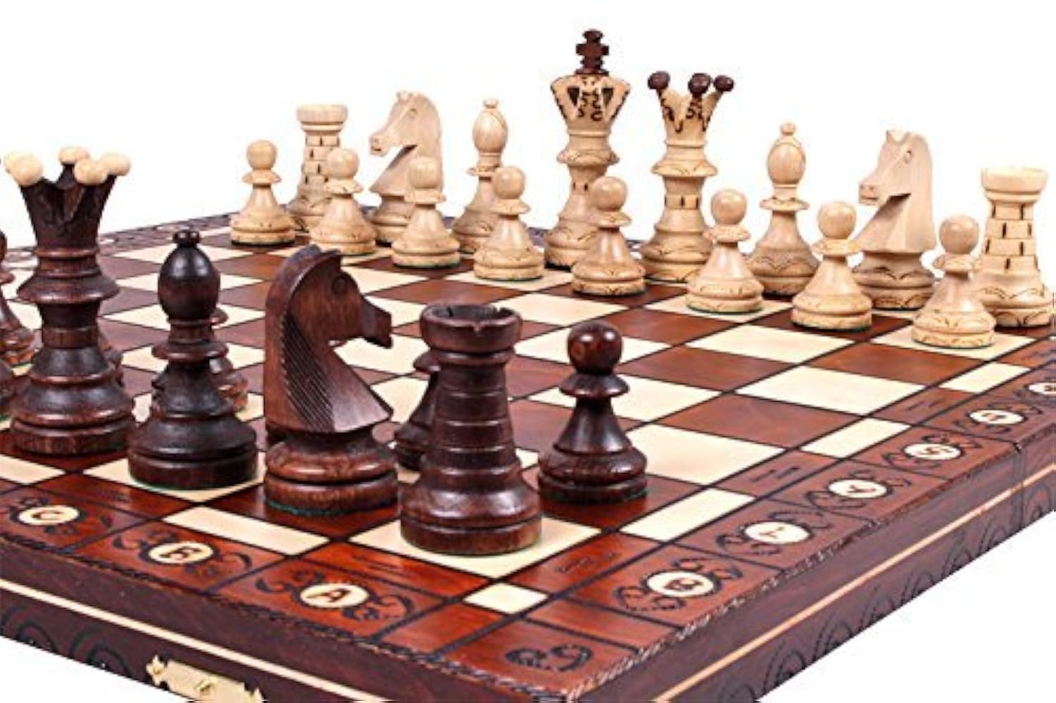 The Jarilo, Unique Elegant Wooden Chess Game Set, Pieces, CBoard and Chess Piece Storage – Finely Handcrafted in Europe for Adults and Kids