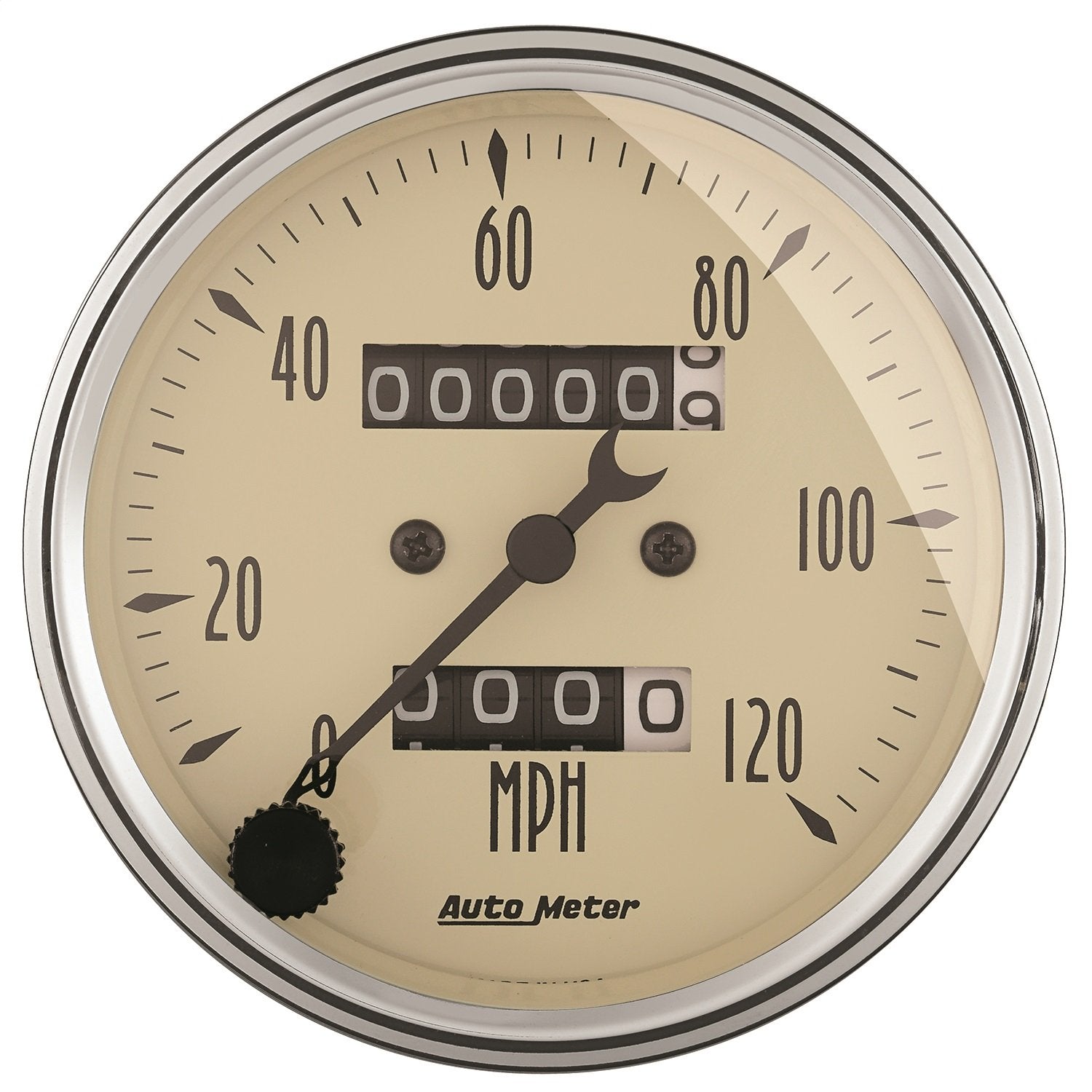 AUTO METER 1896 Antique Beige Mechanical Speedometer,3.125 in.