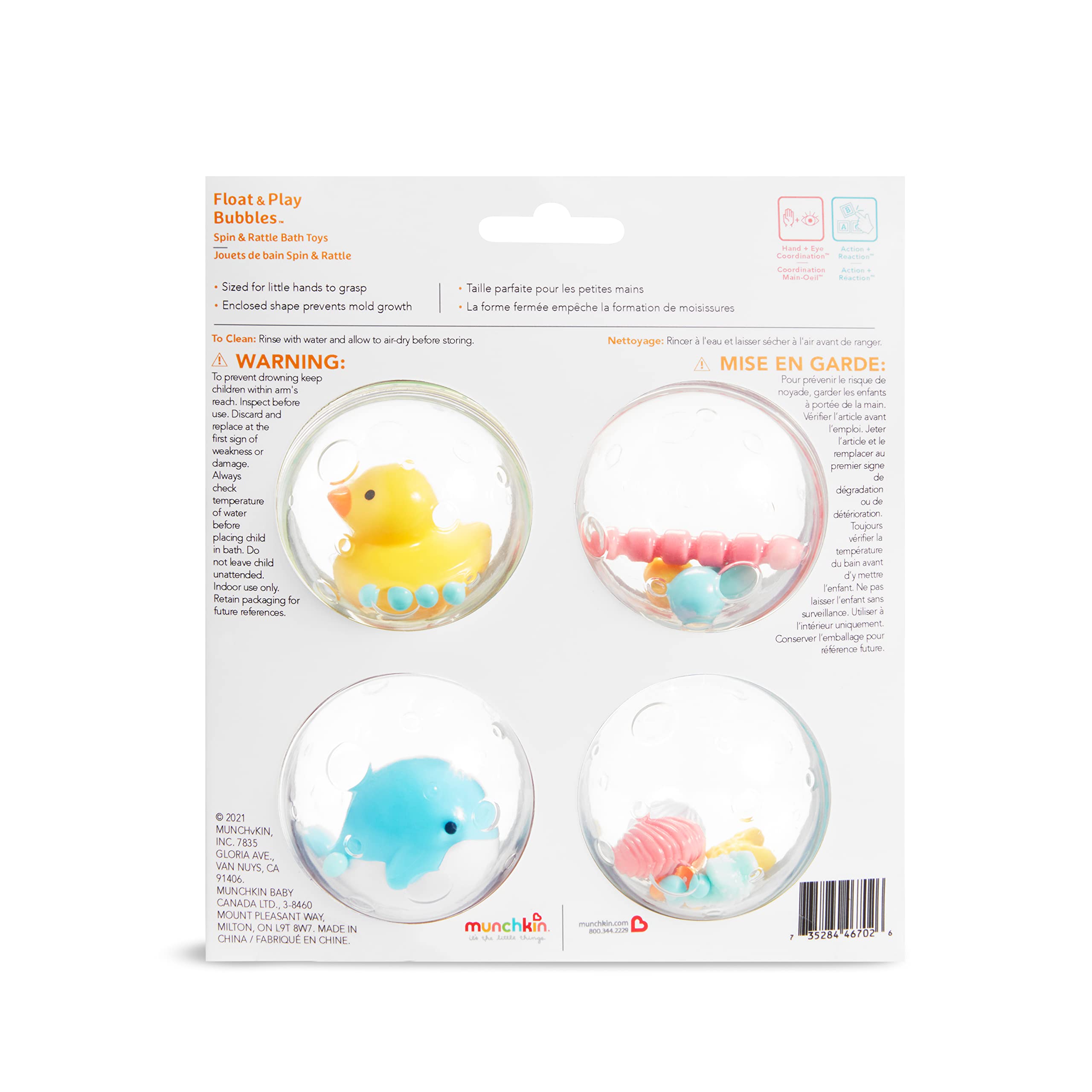 Munchkin® Float & Play Bubbles™ Baby and Toddler Bath Toy, 4 Count