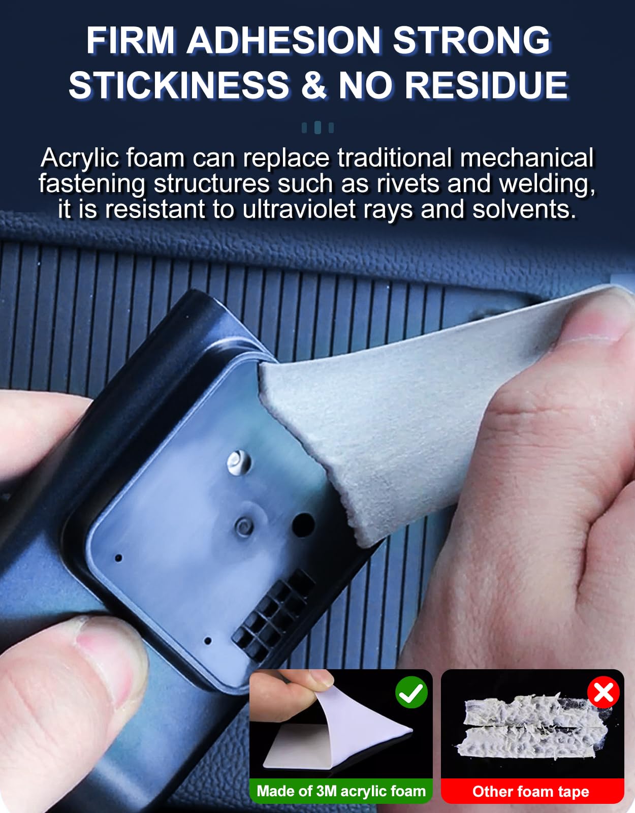 PHIXBEAR Strongest Double Sided Tape,Waterproof Heavy Duty Mounting Tape Made of 3M PE, Length 29.5 Ft (Width 1.18in & 0.59in), White Strong Adhesive Foam Tape for Walls Decor Picture Strips