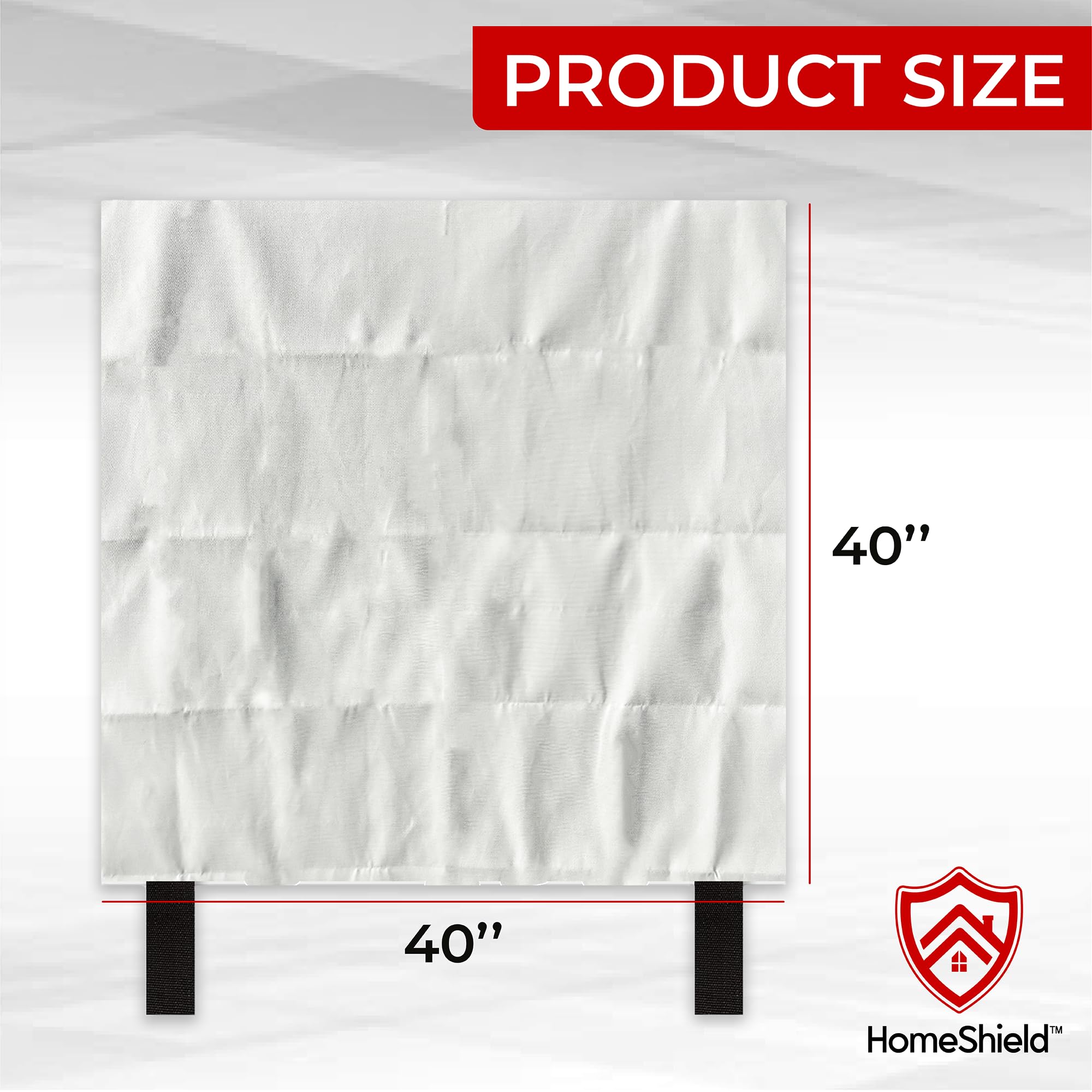 HomeShield 2.0 Silicone Fire Blanket Emergency for Home - Improved Silicone Coated Fiberglass for Hands Safety - Fire Retardant Handle - 1 Pack - 40” x 40” White