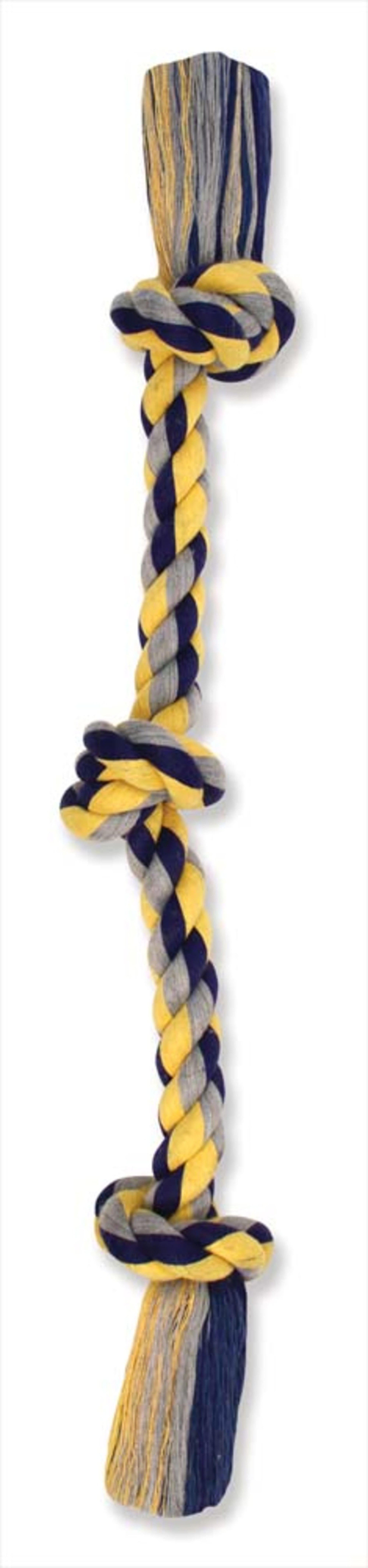 Mammoth Cotton blend Color 3 Knot Rope Tug Toy Assorted 36 in Extra