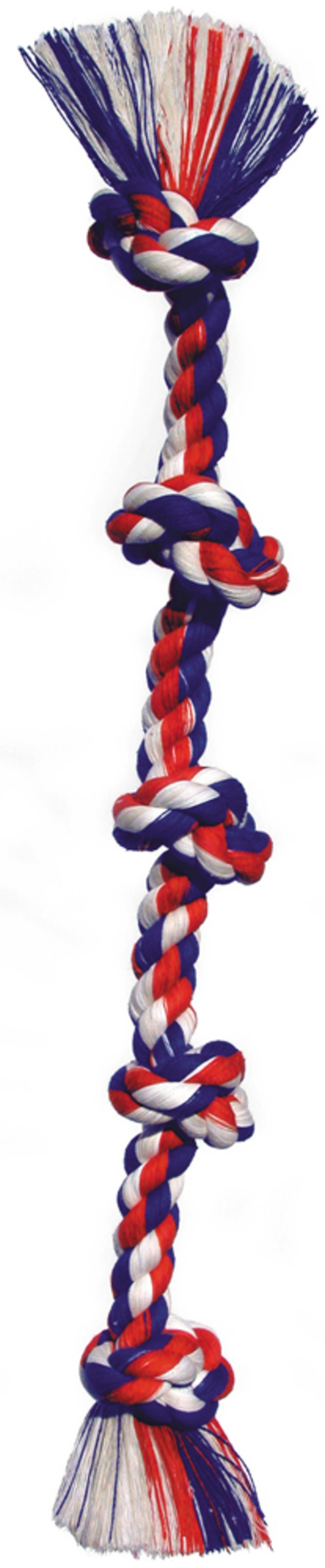 Mammoth Cottonblend 5 Knot Rope Tug Toy Multi-Color 72 in Super Extra