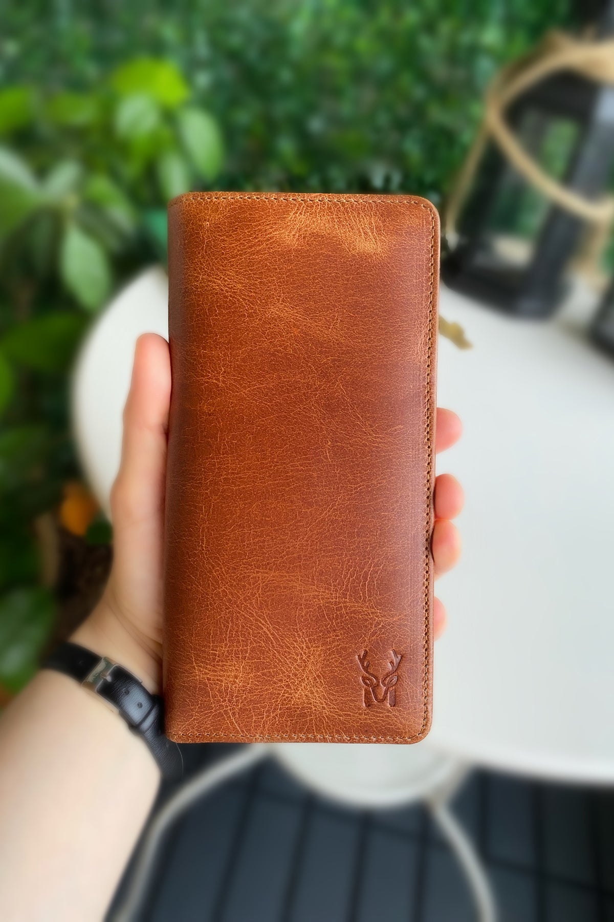 Boston - Genuine Leather Wallet with Phone Socket and Kangaroo