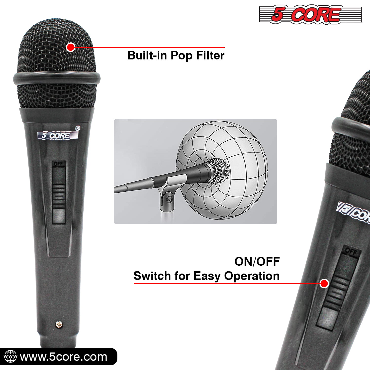 Premium Dynamic Microphone with Detachable XLR Cable PM 816