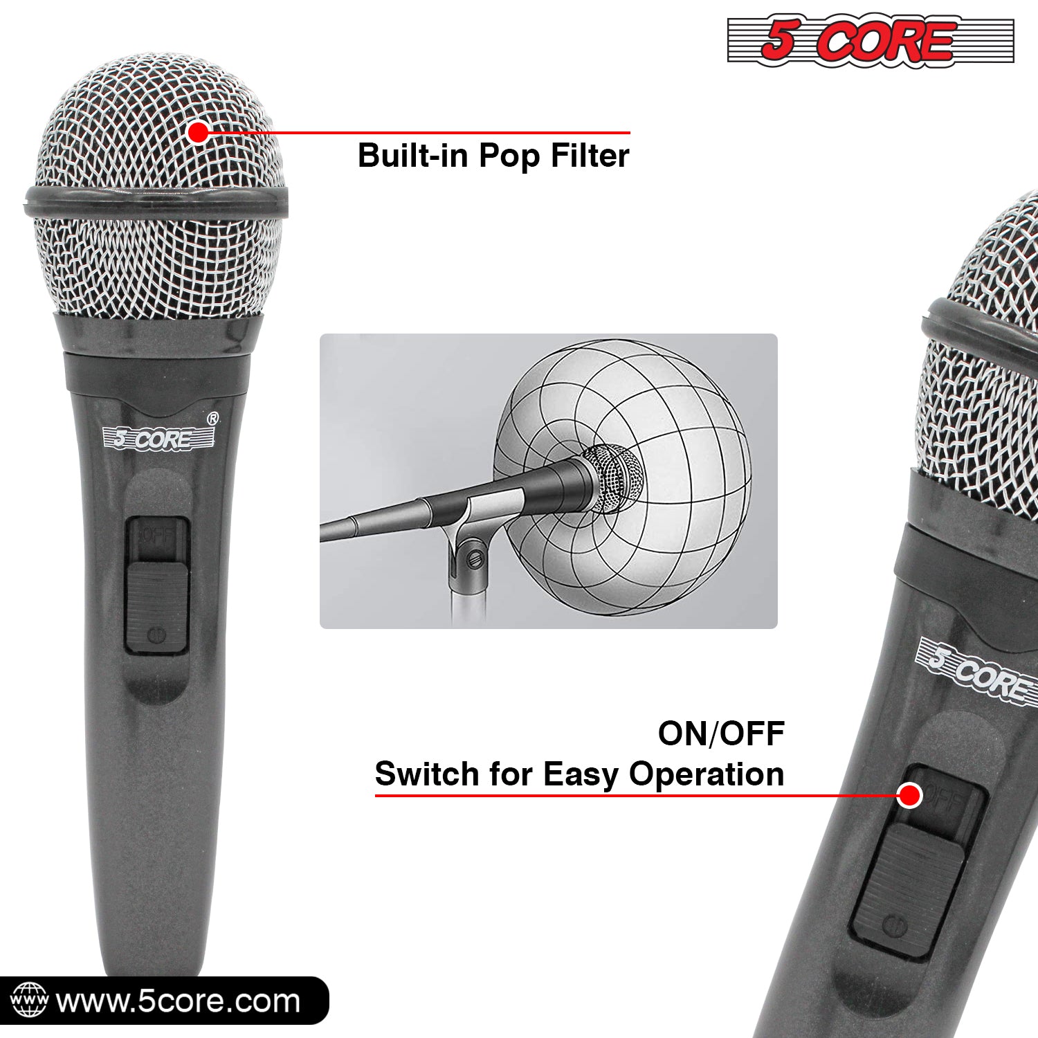 Premium Dynamic Microphone with Detachable XLR Cable PM 600