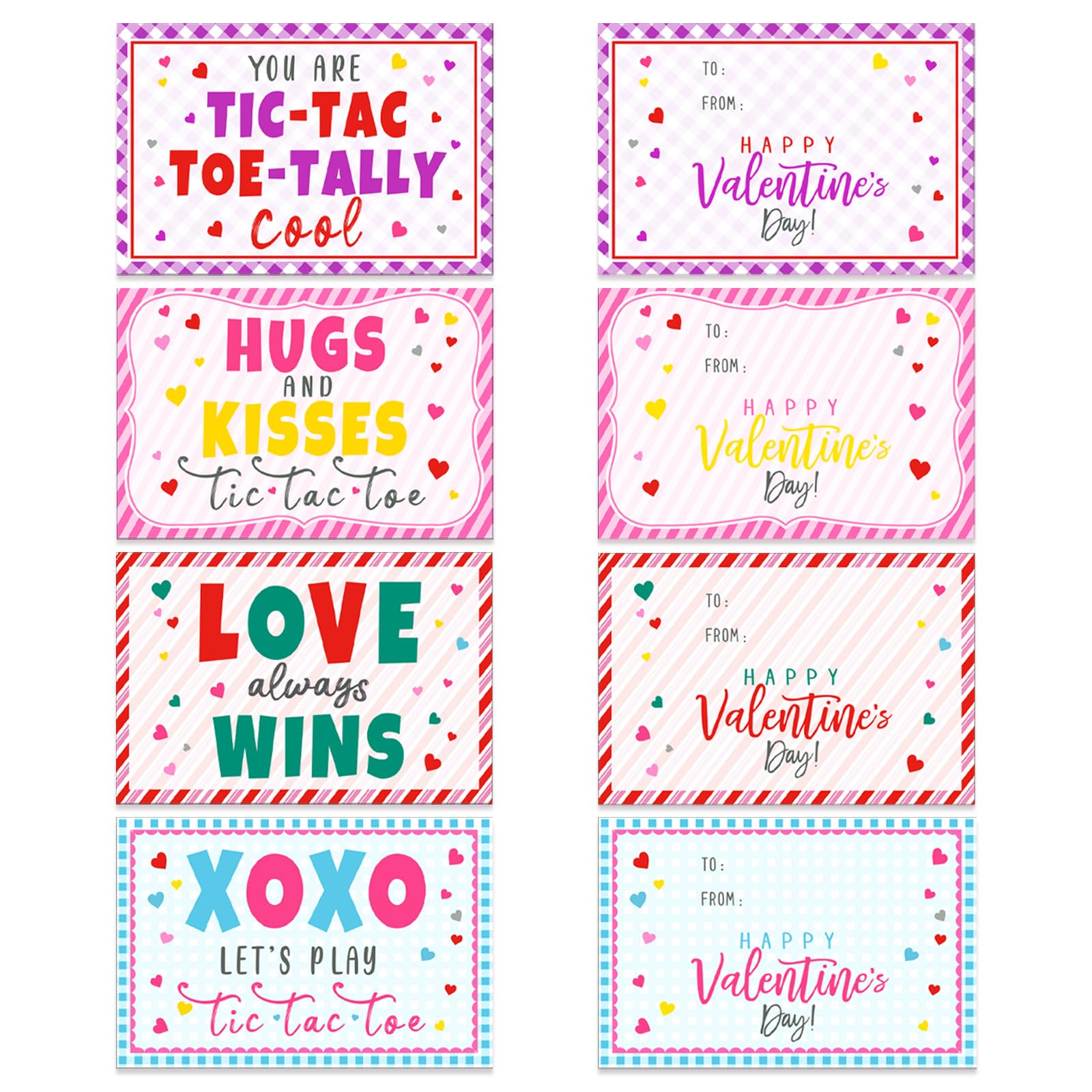 ORIENTAL CHERRY Valentines Day Gifts for Kids - 24 Pack Valentines Cards with Tic Tac Toe Keychains - Valentine Gift Exchange for School Class Classroom Party Favors Boys Girls