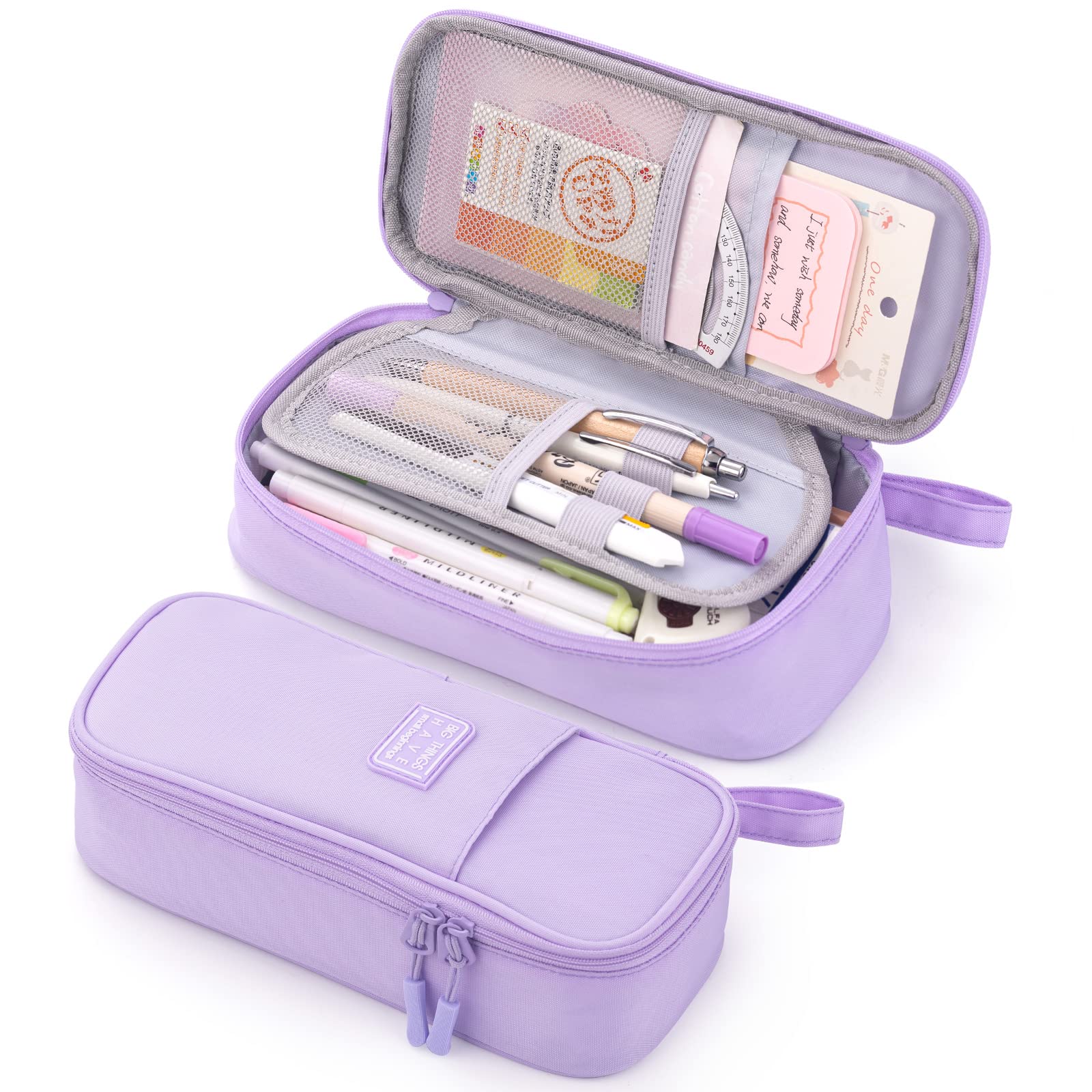 CICIMELON Durable Pen Pencil Case Big Storage Pen Pouch Bag for School Supplies Office College Teen Girls Adults, Purple