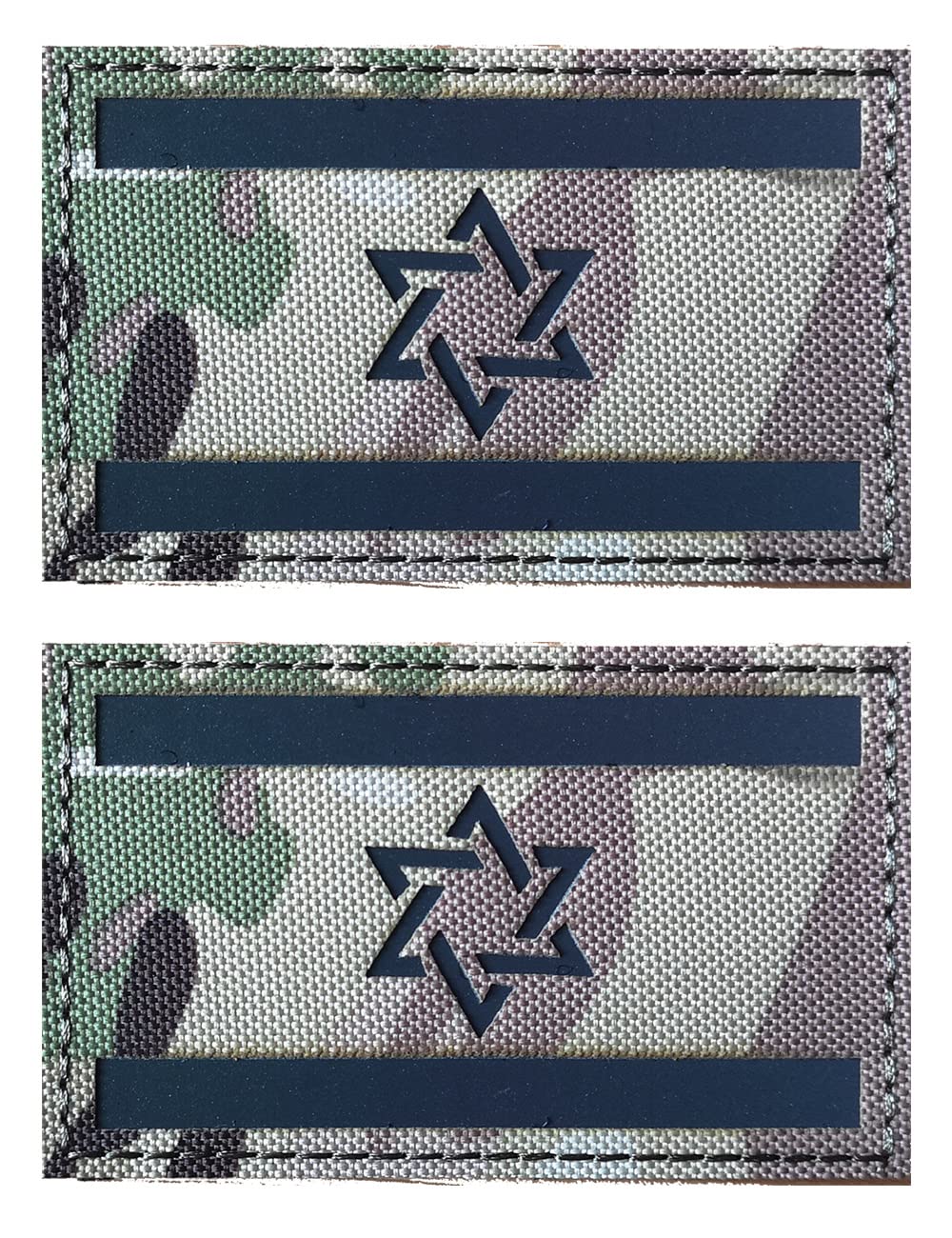 2 PCS AliPlus Israel Flag Patches IR Infrared Reflective Patches Laser Cut Patch Tactical Morale Patch Hook and Loop(CP)