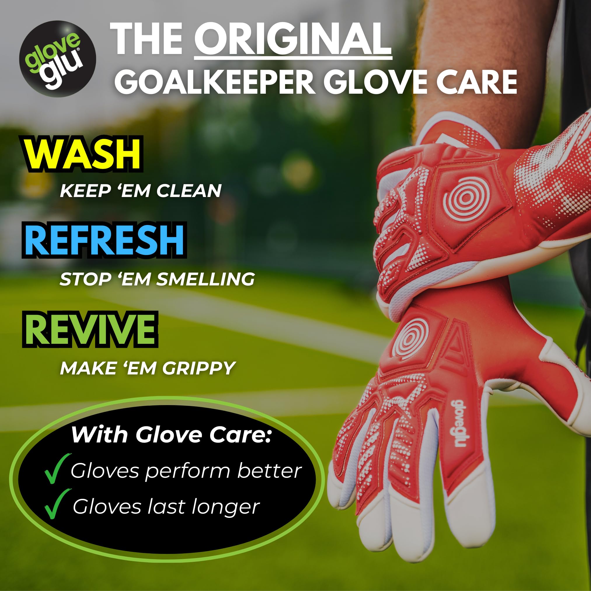 gloveglu 120ml Original Goalkeeper Glove Grip Spray for New/Match Goalkeeper Gloves