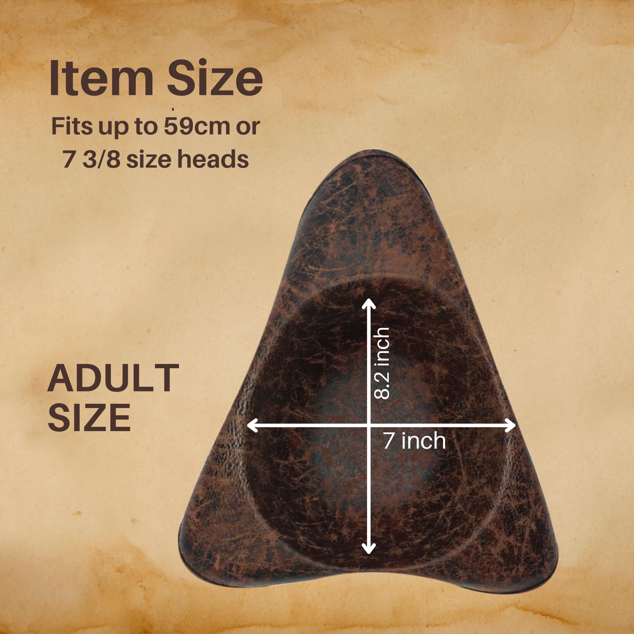 4E's Novelty Brown Faux Leather Pirate Hat for Adult Men Women Tricorn Hat for Halloween Pirate Costume Accessories