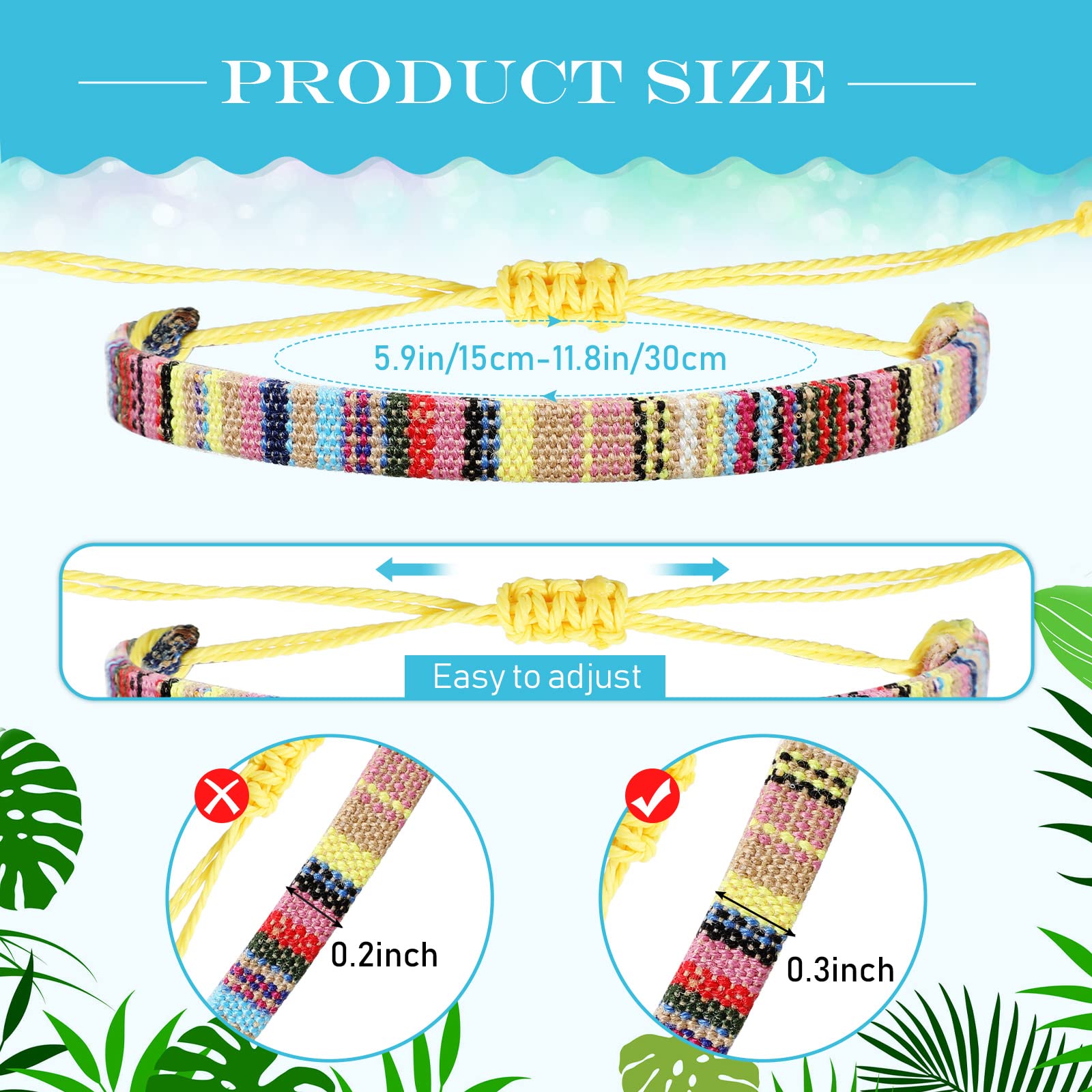 Yinkin 18 Pcs Boho Surfer Ankle Bracelet for Women Men Adjustable Beaded Anklets Unisex Handmade Braided Bracelet Waterproof Surfer Beach Bracelet Anklet Bracelet String Rope Jewelry(Boho Style)