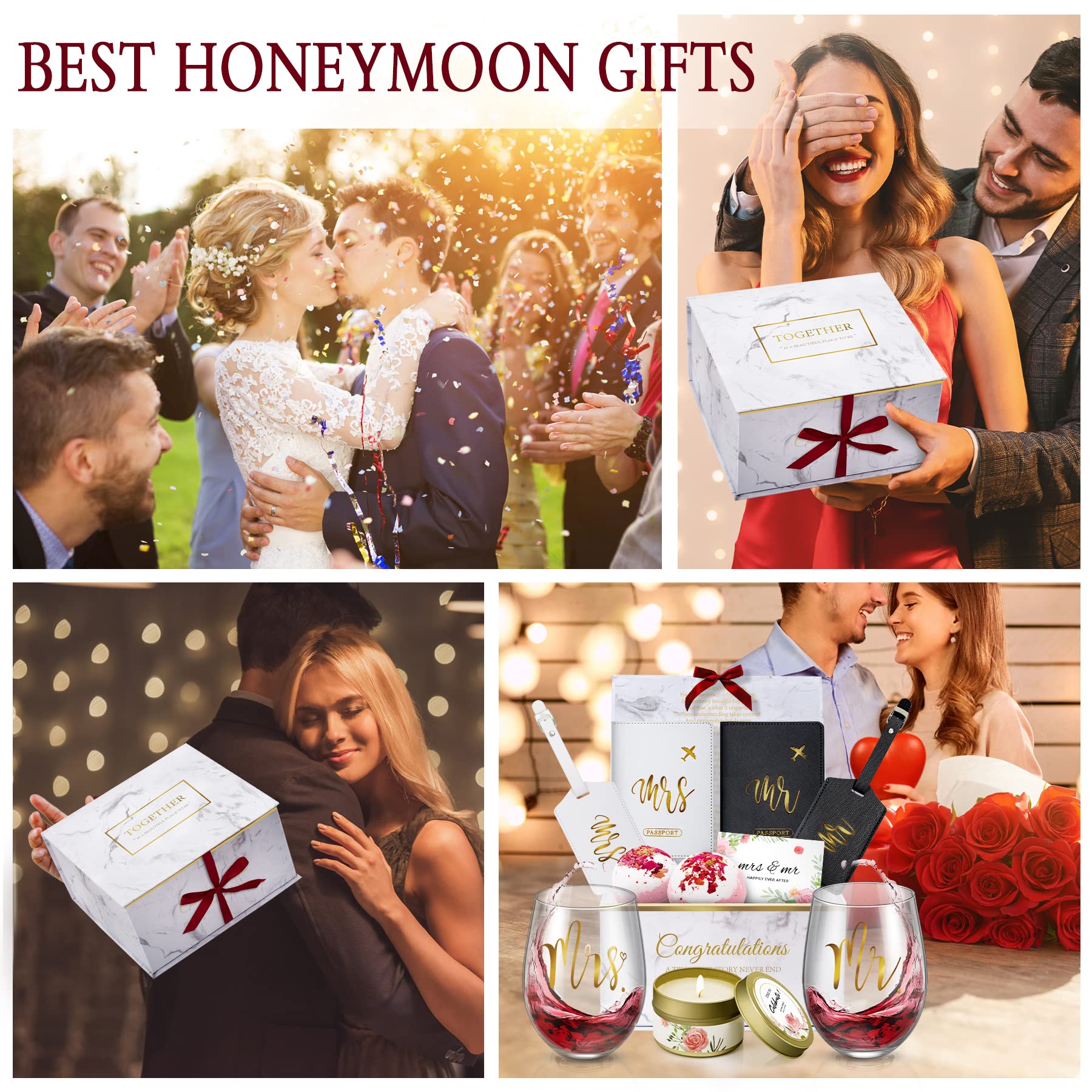 Yorktend Wedding Gifts Engagement Gifts for Couples Valentine's Day Gifts for Her Him Bride and Groom Newlywed Mr and Mrs, Bride To Be Gifts Honeymoon Essentials, Anniversary, Just Married, Travel