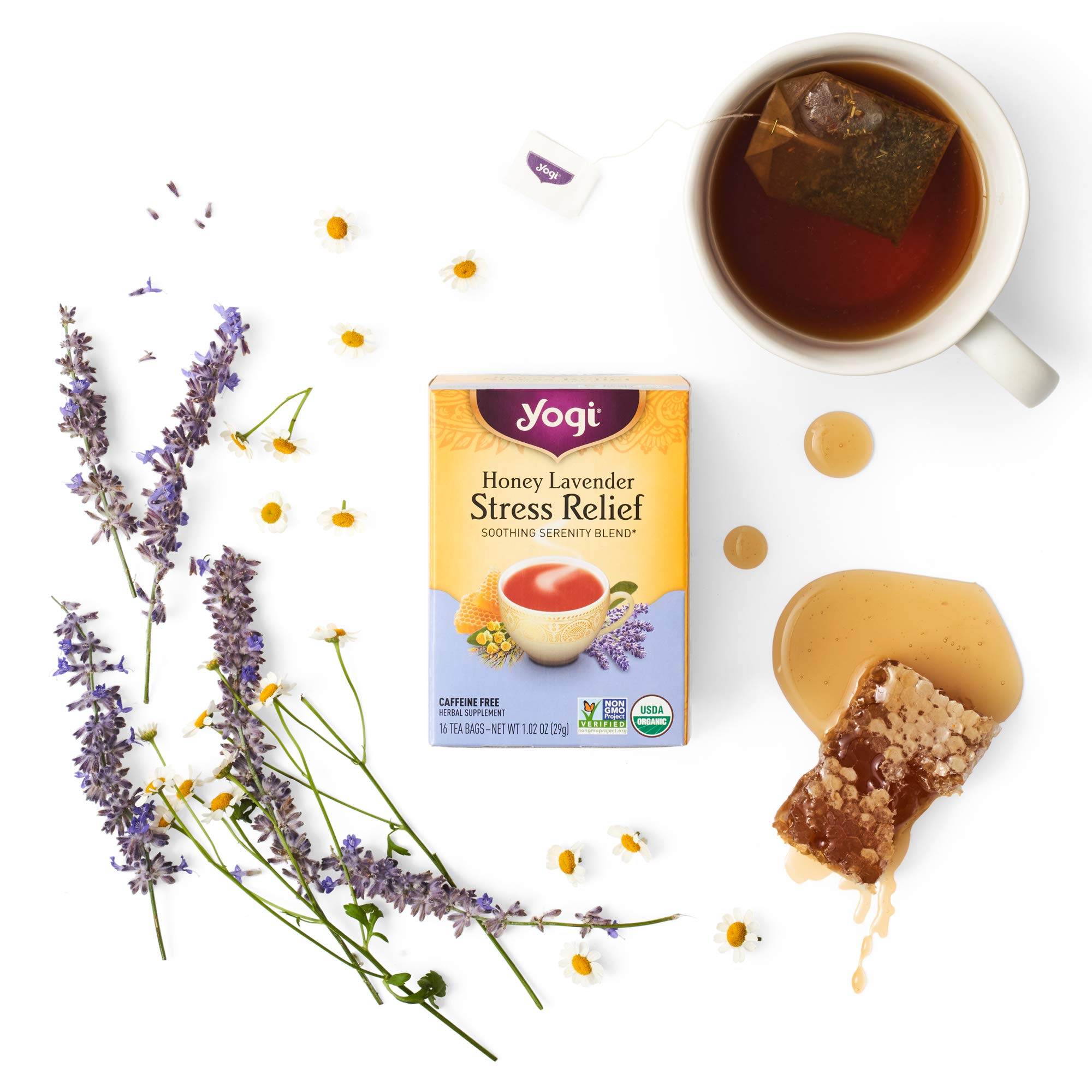 Yogi Tea Favorites Tea Variety Pack - 16 Tea Bags per Pack (6 Packs) - Organic Tea Gift Box - Includes Sweet Tangerine Positive Energy Tea, Honey Lavender Stress Relief Tea, Bedtime Tea & More