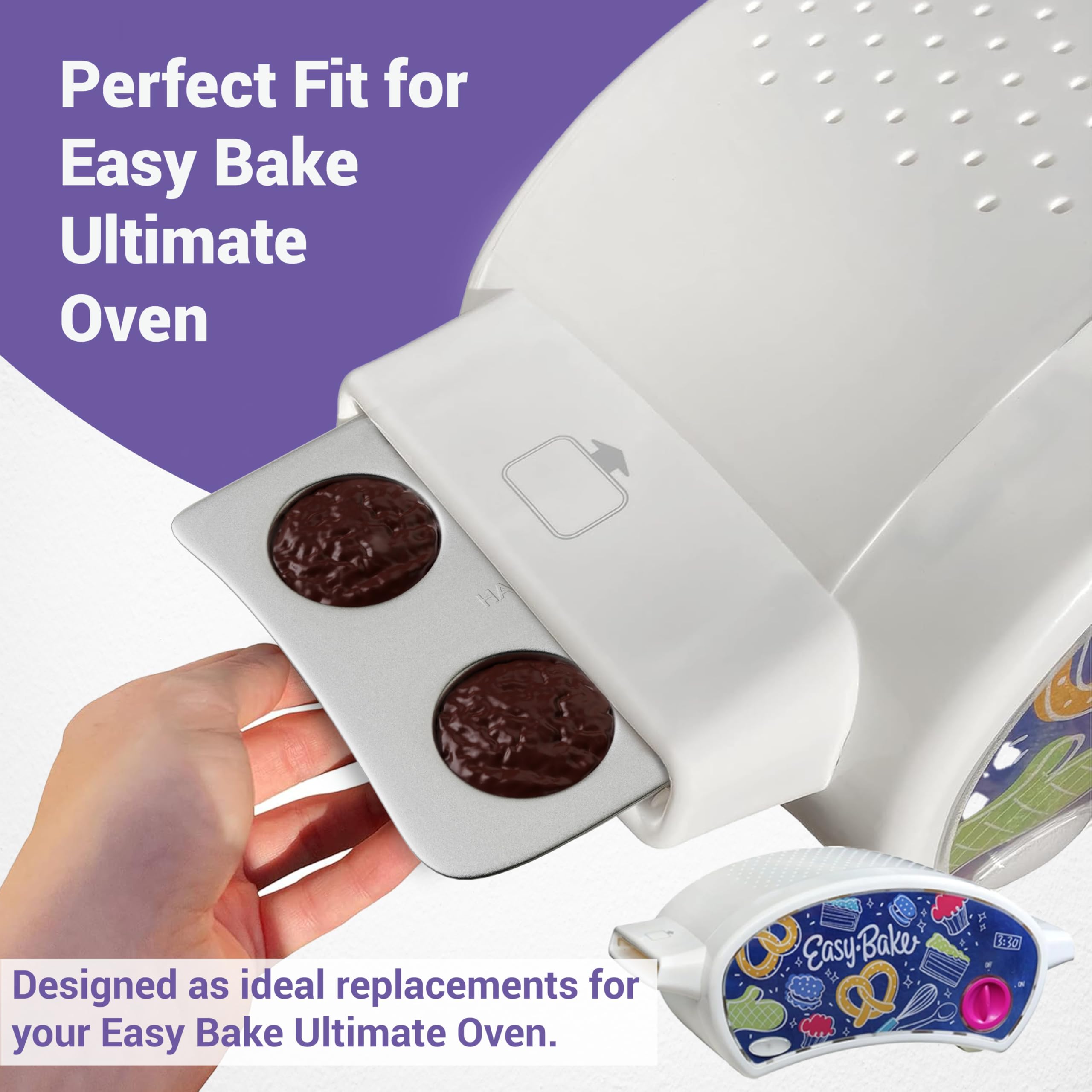 Kids' Complete Oven Pan Set Compatible with Easy Bake Ultimate Oven | Accessories for Cooking Easy Bake Oven Mixes | Includes Cupcake Pan, Circle, Heart & Rectangular Bake Pan & (75) Cupcake Liners