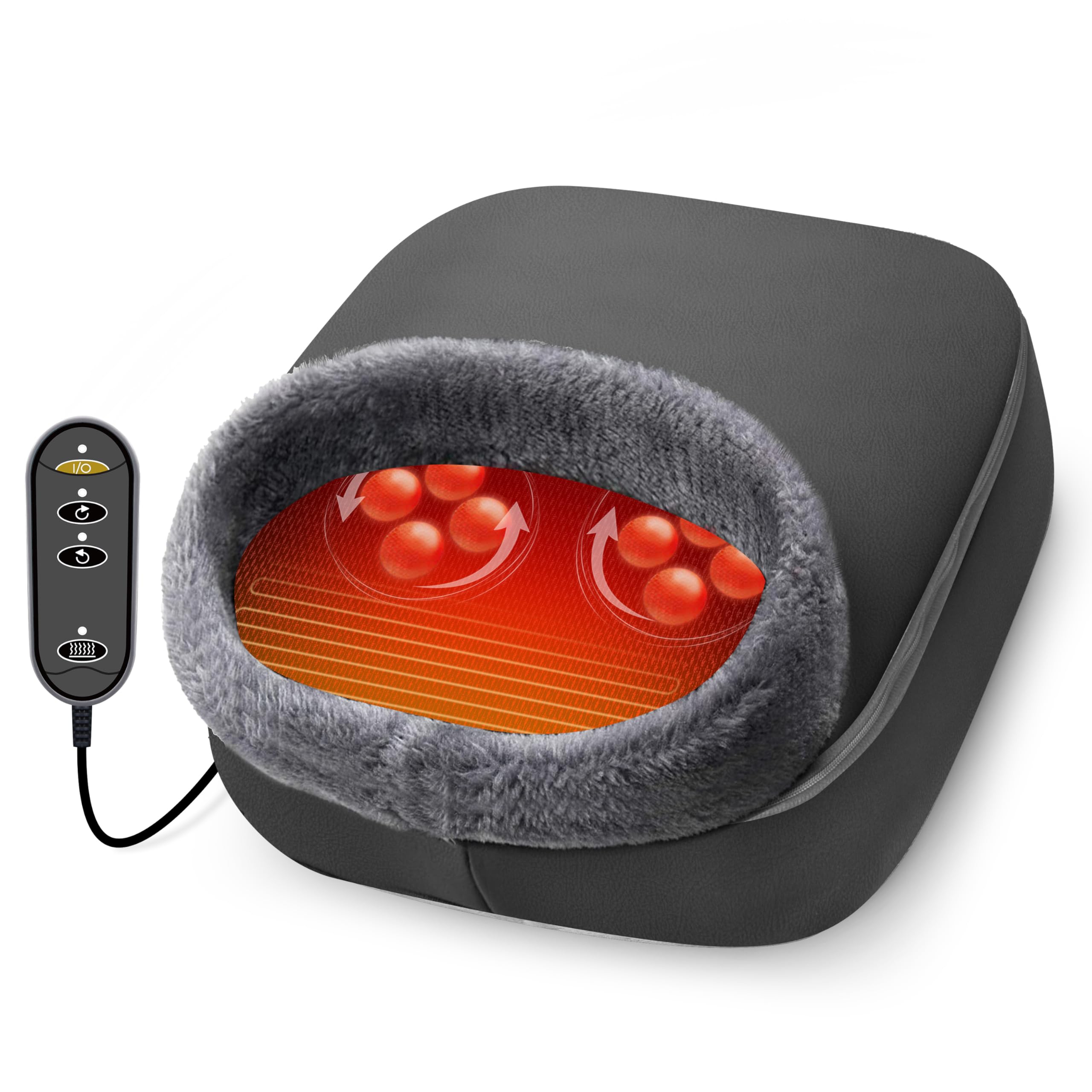 CooCoCo Shiatsu Foot Massager with Heat, FSA HSA Eligible, 2-in-1 Feet and Back Massager for Circulation and Pain Relief, Kneading Foot Warmer, Relaxing Gifts for Women