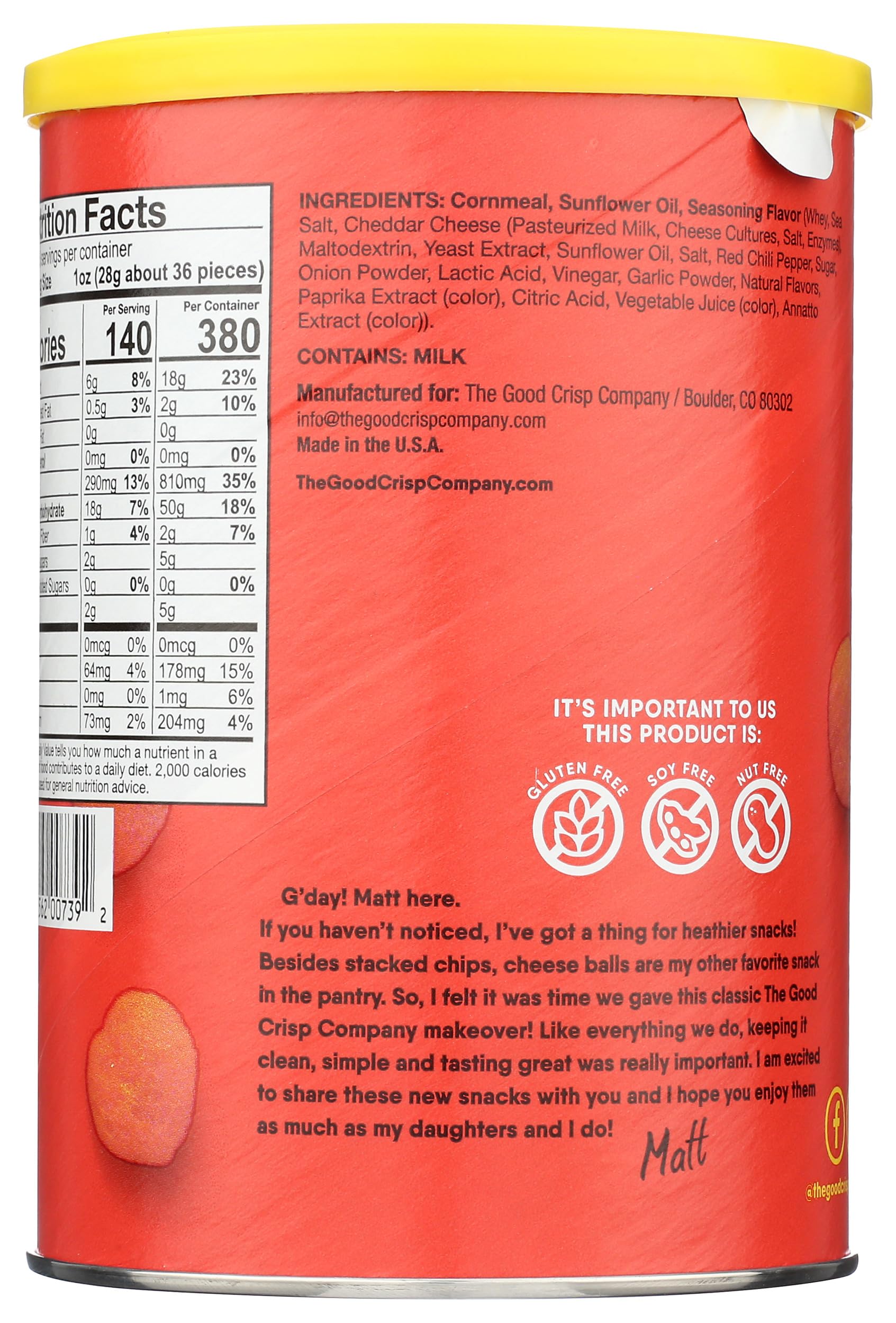 THE GOOD CRISP COMPANY Spicy Cheese Balls, 2.75 OZ