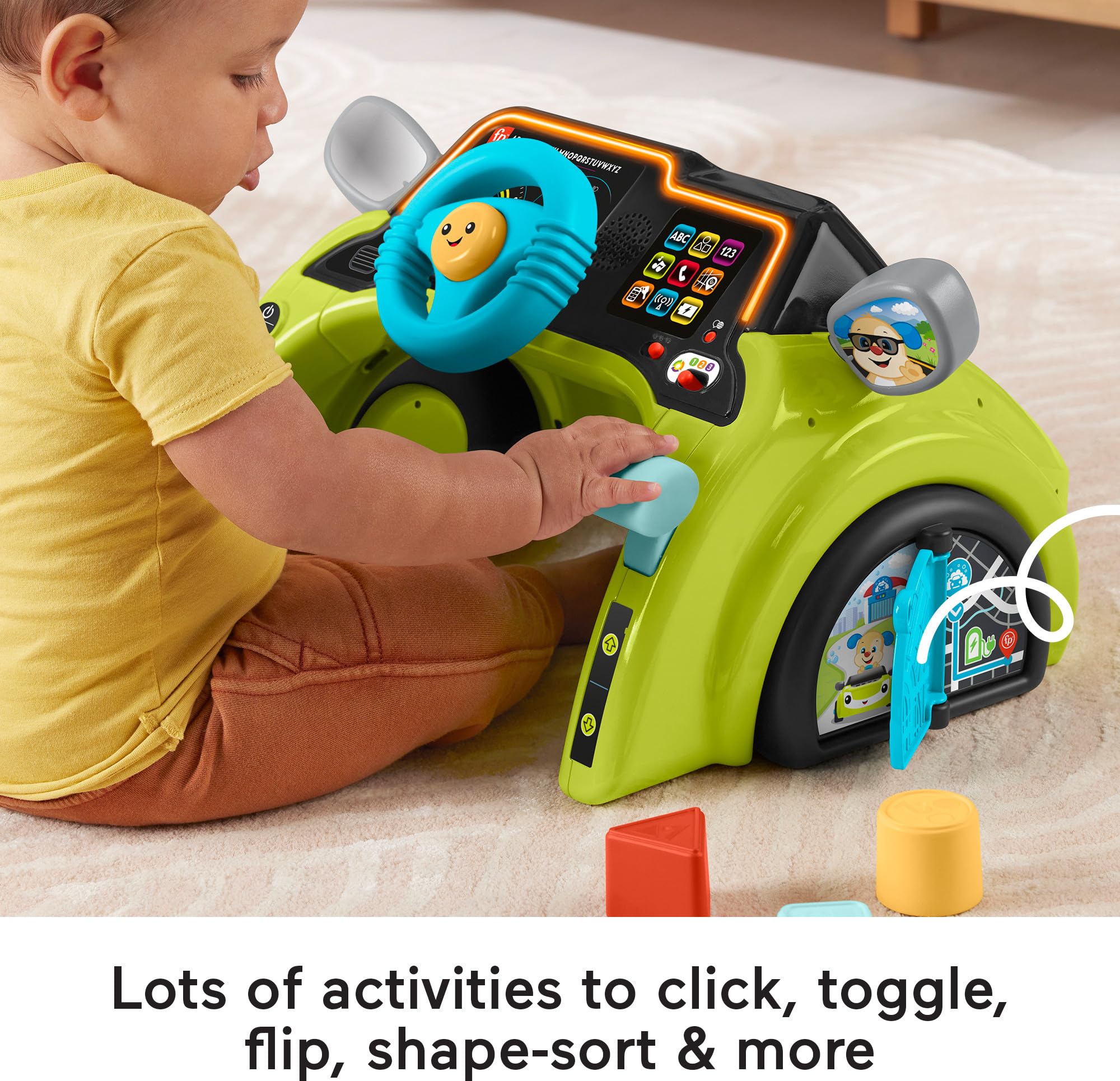 Fisher-Price Baby & Toddler Learning Toy Laugh & Learn Sit & Steer Driver Car Activity Center with Smart Stages for Ages 6+ Months