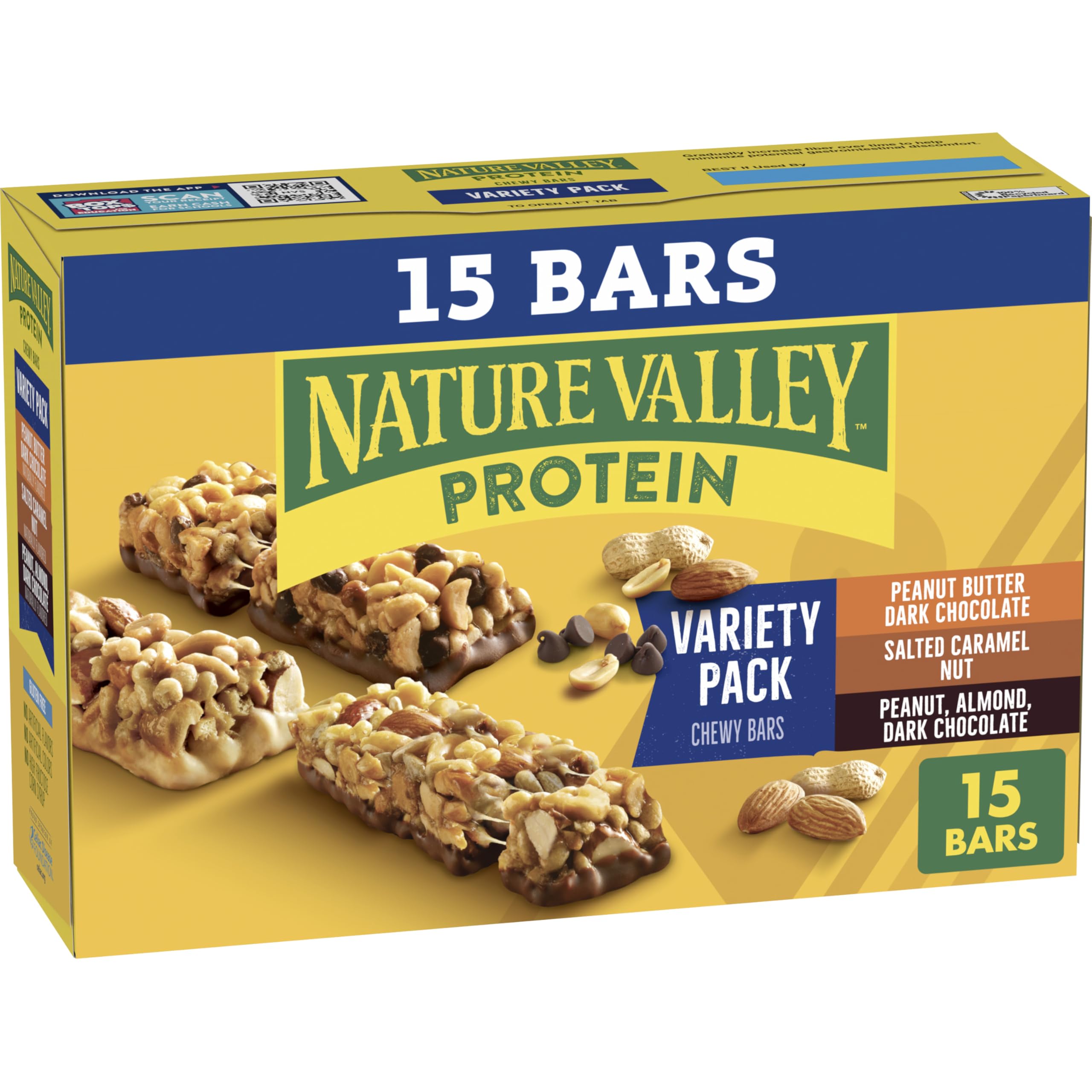 Nature Valley Protein Granola Bars, Snack Variety Pack, Chewy Bars, 15 ct, 21.3 OZ