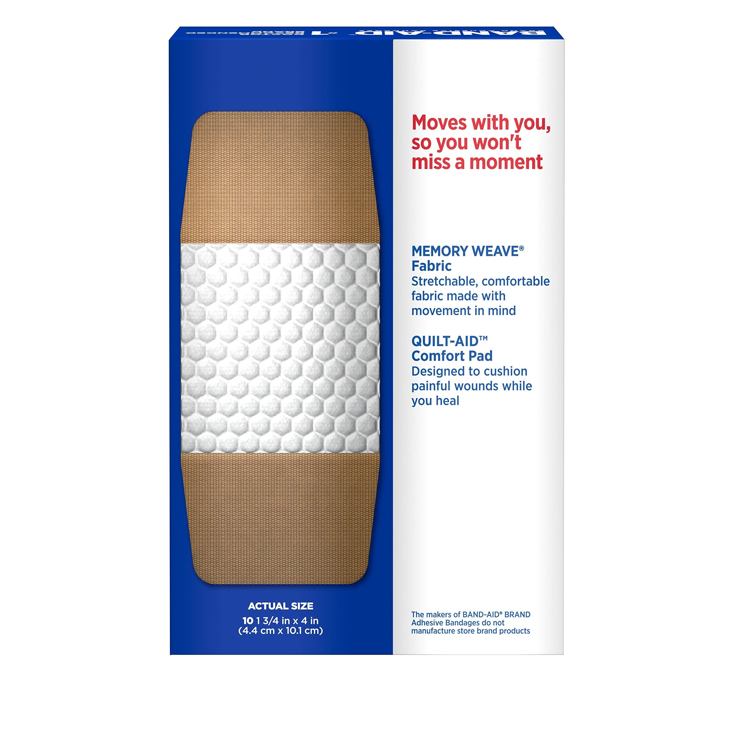 Band-Aid Brand Adhesive Bandages Flexible Fabric, Extra Large, 10 Count (Pack of 2)