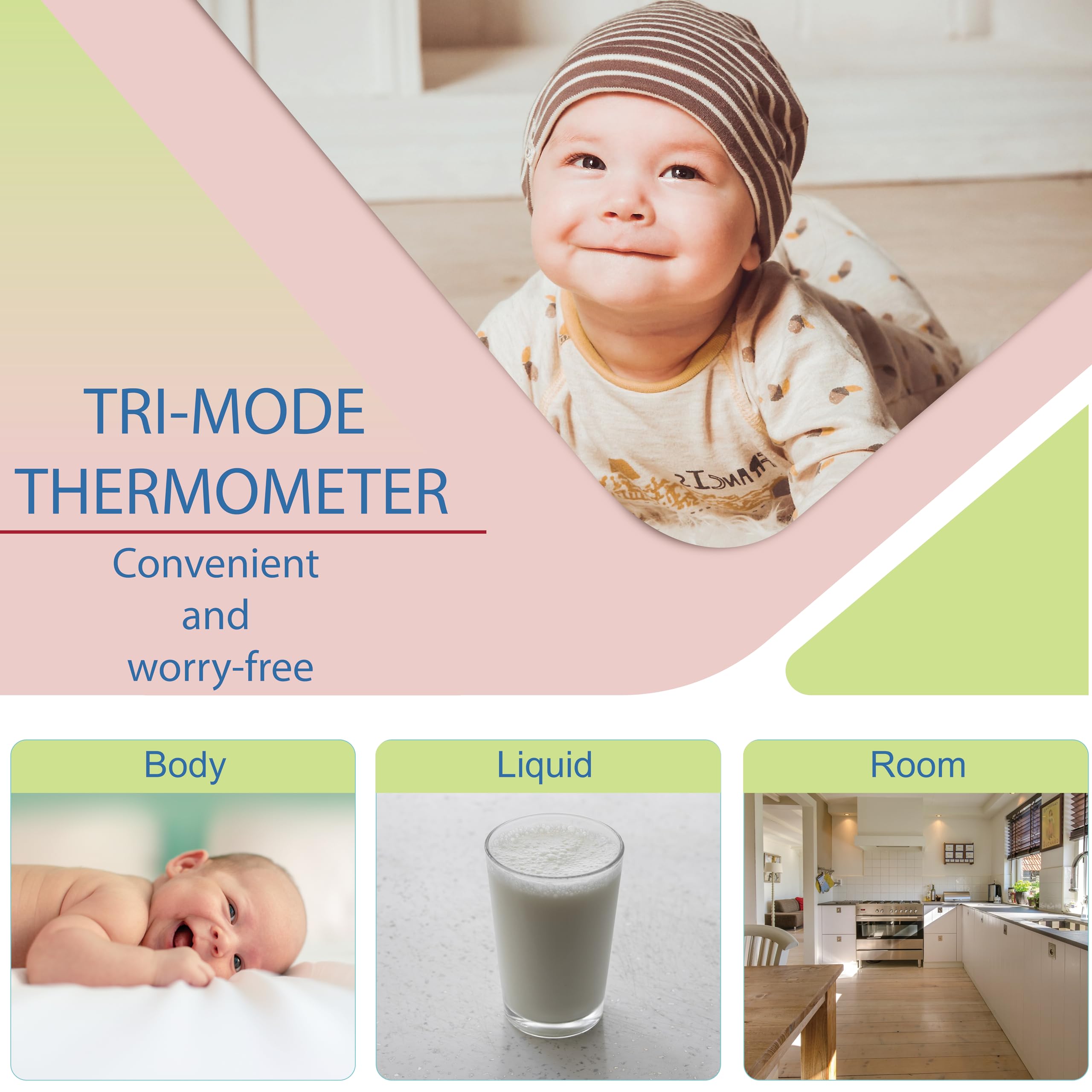 Amplim Ampmed Non Contact/No Touch Digital Forehead Thermometer for Adults, Kids, and Babies, Touchless Temporal Thermometer with Storage Case. FSA HSA Approved - Pink
