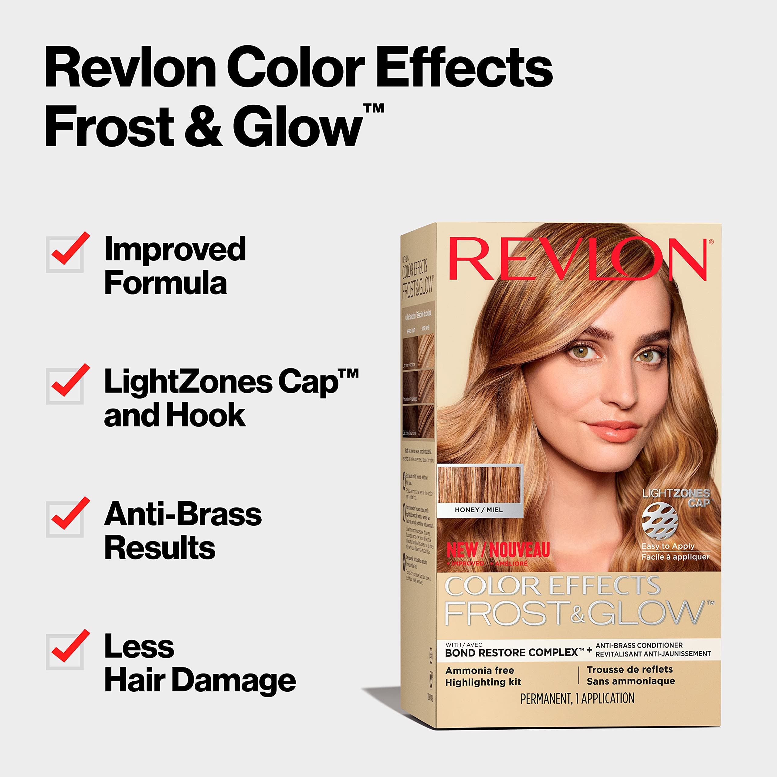 Revlon Color Effects Highlighting Kit, Permanent Hair Dye, For Balayage, Frosting, & Ombre Styling, Ammonia & Paraben Free, 30 Honey, 8 Oz (Pack of 1)