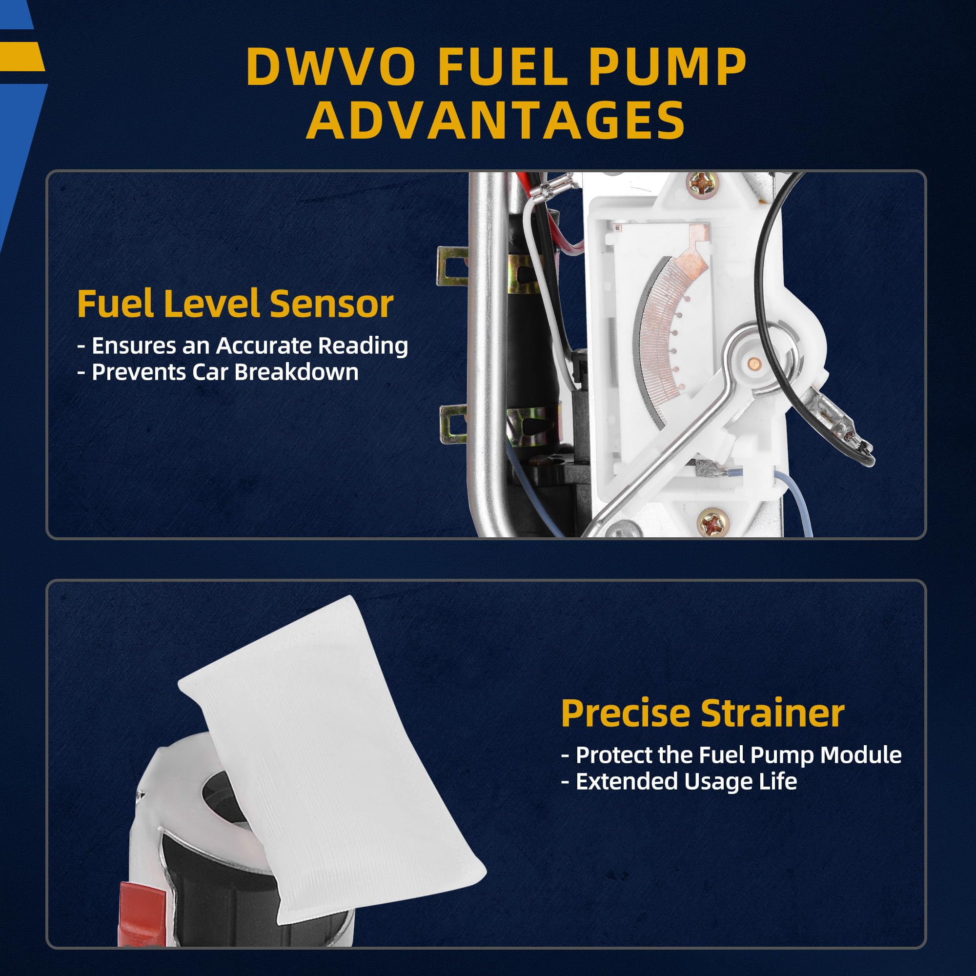 DWVO Fuel Pump Compatible with 1999-2003 Ford F150 | 2004 F150 Heritage | 1999 Ford F250 4.2L 4.6L 5.4L