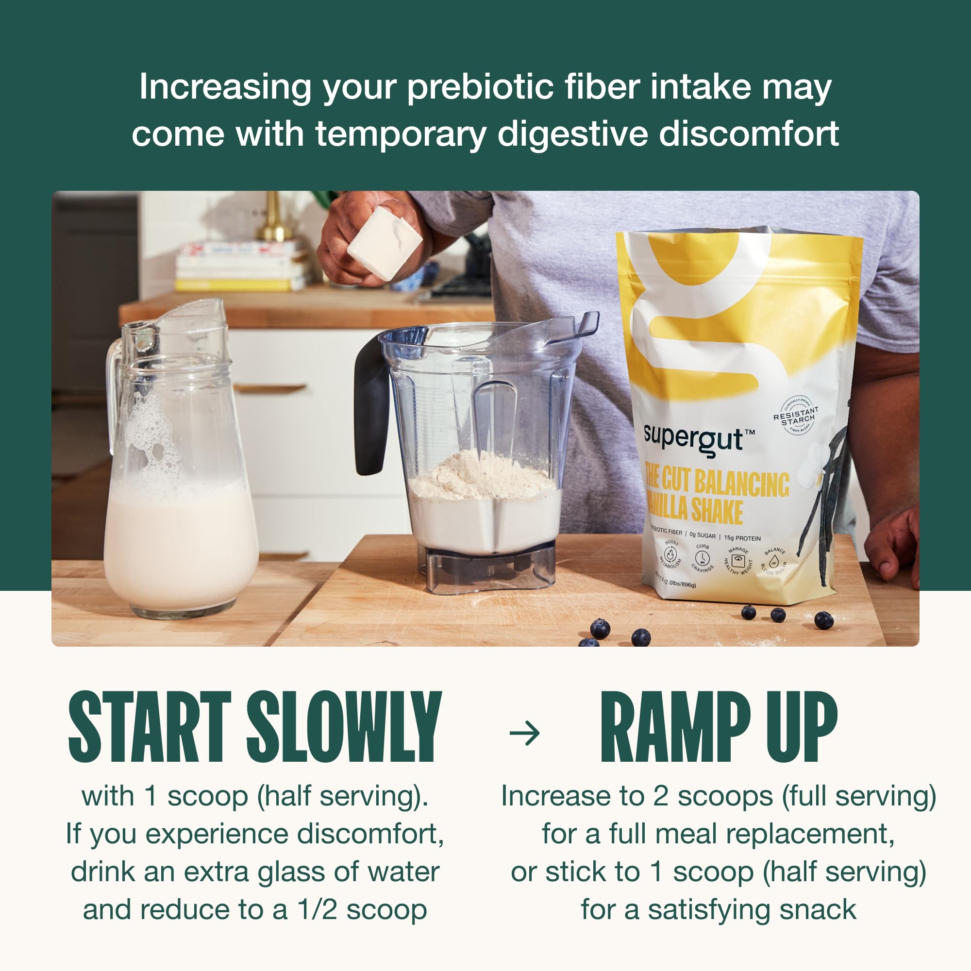 Supergut Prebiotic Shakes | Meal Replacement | Boost GLP-1 | High Protein and Fiber | No Added Sugar | Keto Food, Meal, Snack (Vegan Vanilla, 14 servings)