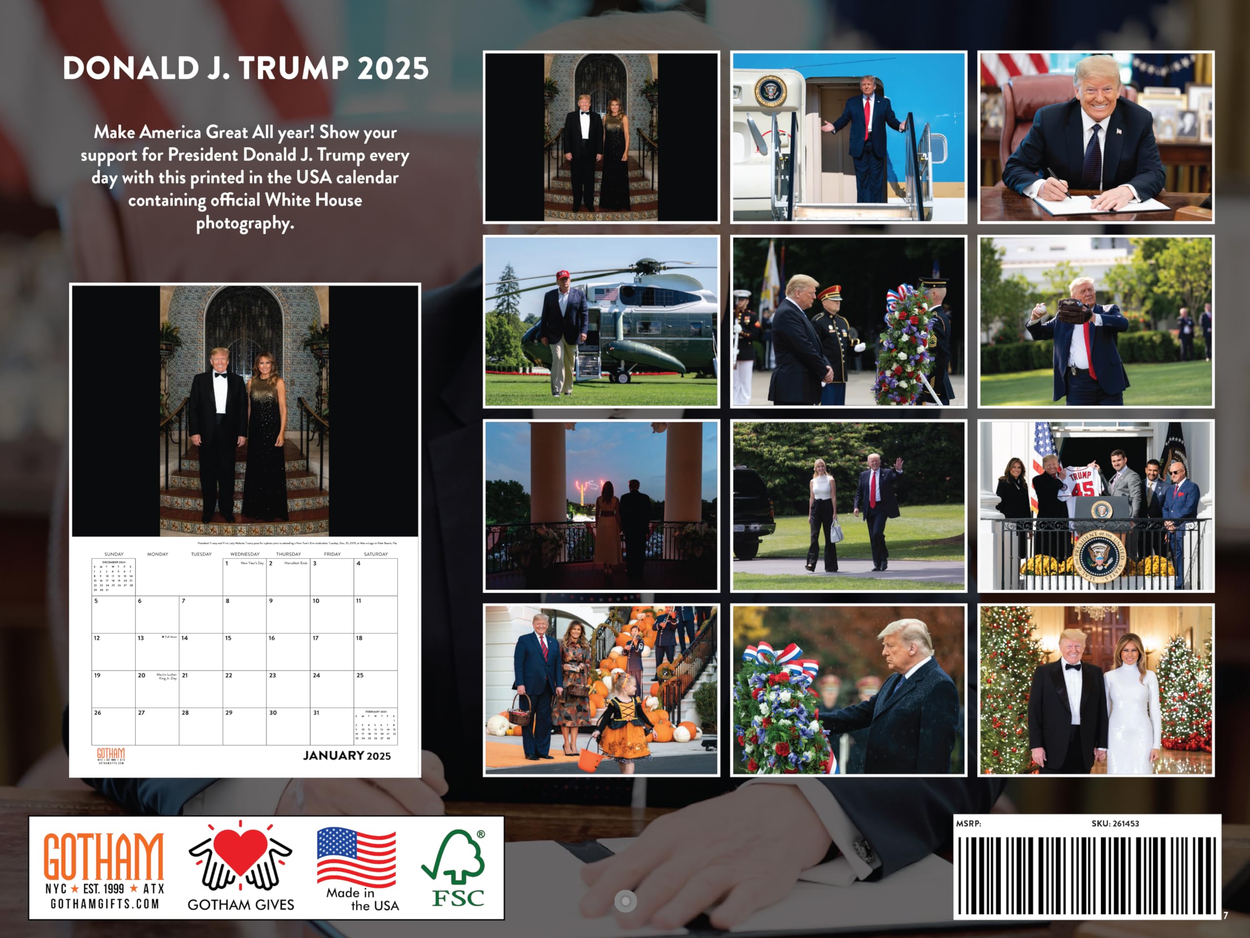 Trump Calendar 2025 Donald Trump Gifts 45 47 Monthly Wall Calender 12 Month | Made In The USA MAGA