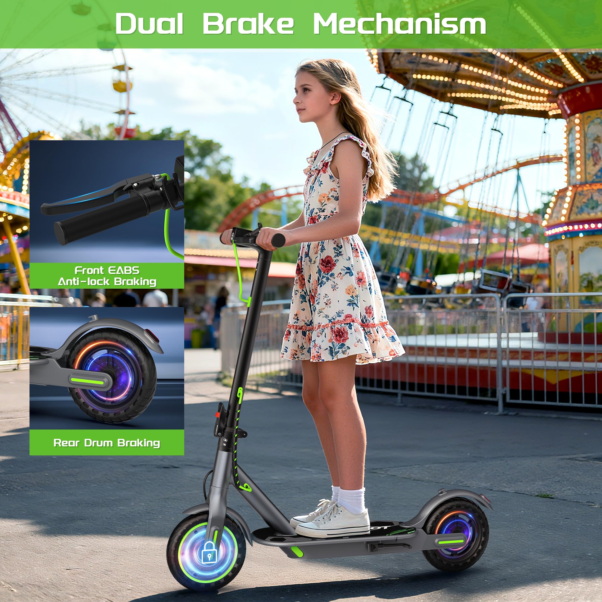 MAXSHOT Electric Scooter Adults & Big Kids, Top Speed 9/16/19/22MPH, 10/12/16/21/50Miles Range, 6.5"/8.5"/14" Tires Folding Commuter Escooter with Dual Suspension for Commuting, APP Control