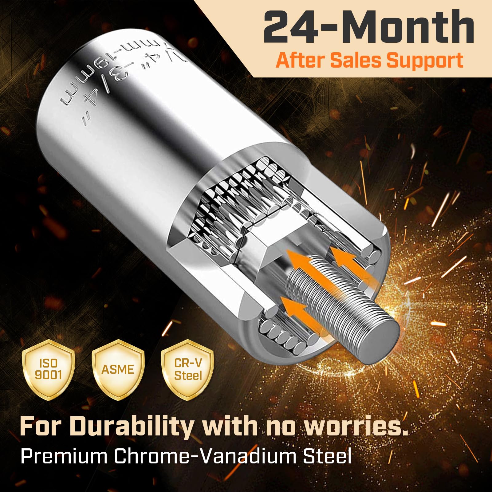 ironcube Super Universal Socket Tools, Socket Set with Power Drill Adapter(7-19 MM) Suitable for Wing Nuts, Cap Screws, Hooks, or Flanges.
