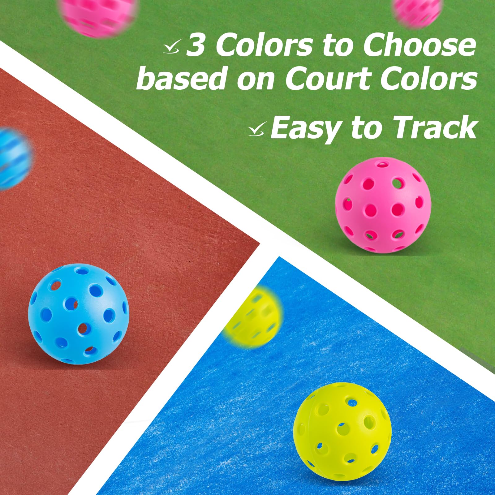 ActiveGear Pickleball Balls, 9 Pack 40 Holes Outdoor Pickleball Balls in 3 Colors Mesh Bag, USAPA Standard, High Elasticity & Durable Pickle Balls for Various Pickleball Paddles and Courts