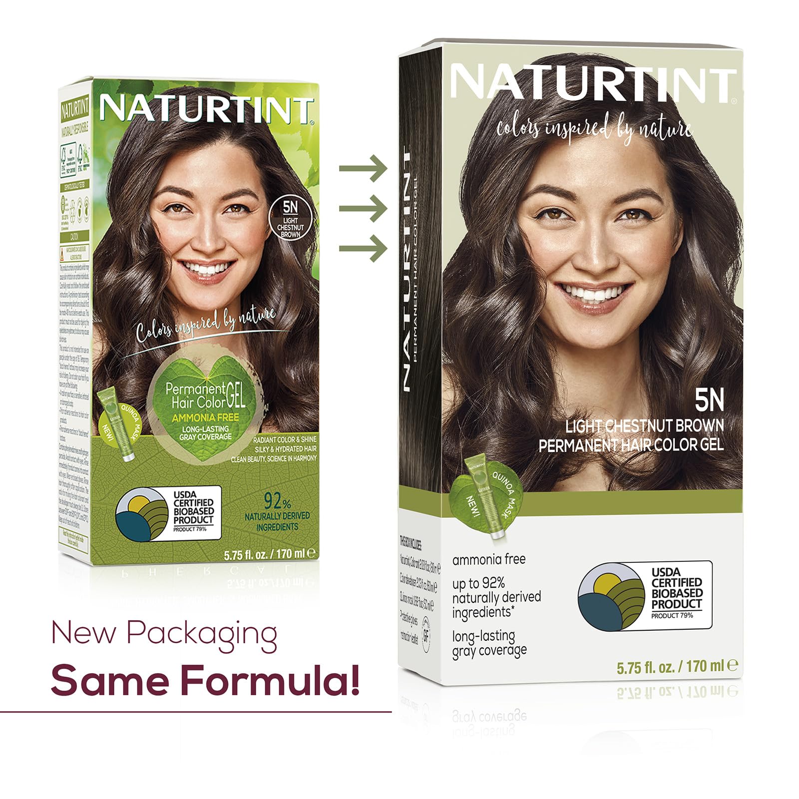 Naturtint Permanent Hair Color 5N Light Chestnut Brown (Pack of 1), Ammonia Free, Vegan, Cruelty Free, up to 100% Gray Coverage, Long Lasting Results