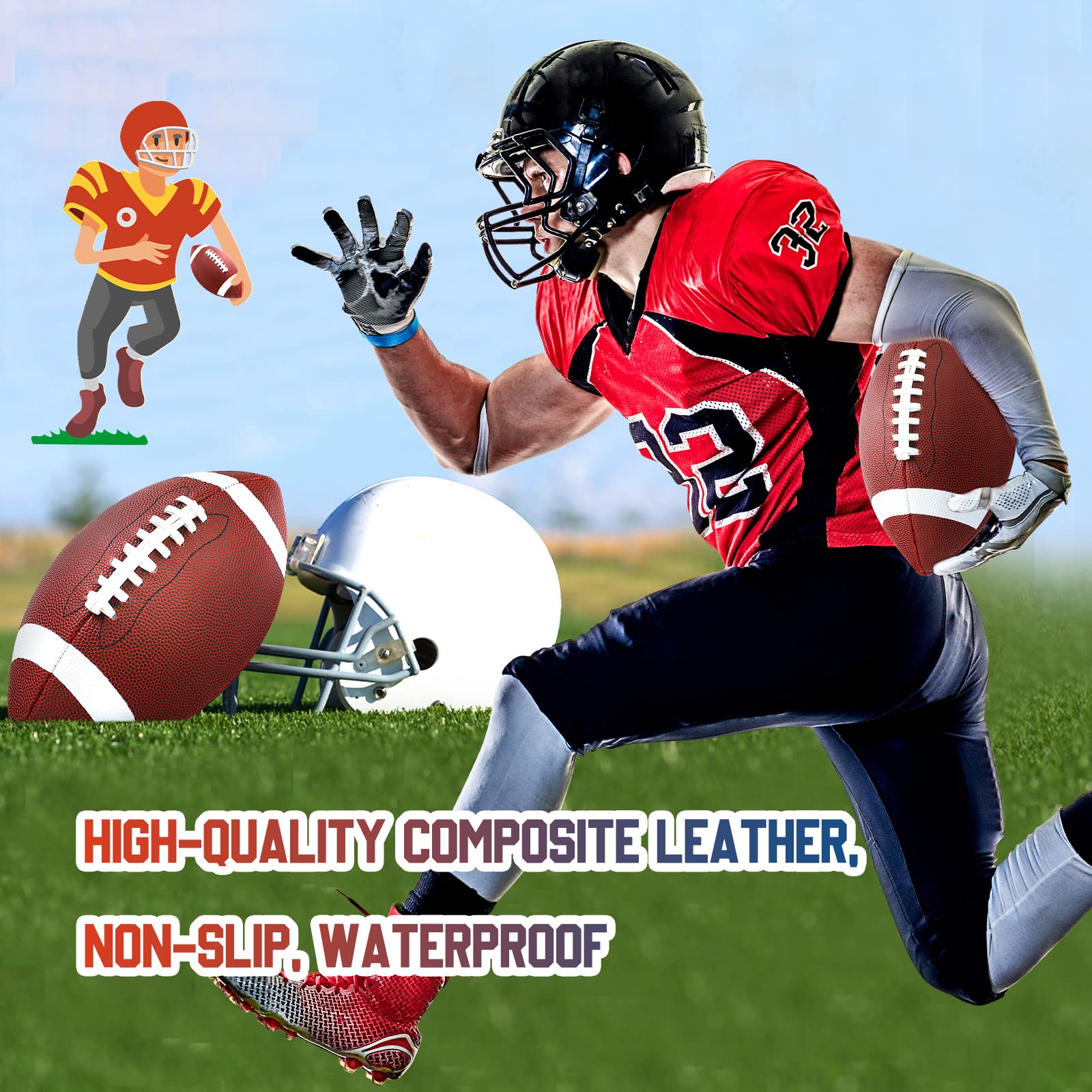Jerify Composite Leather Soccer Balls, 9 Pcs, Size 9, with Pump and Tools