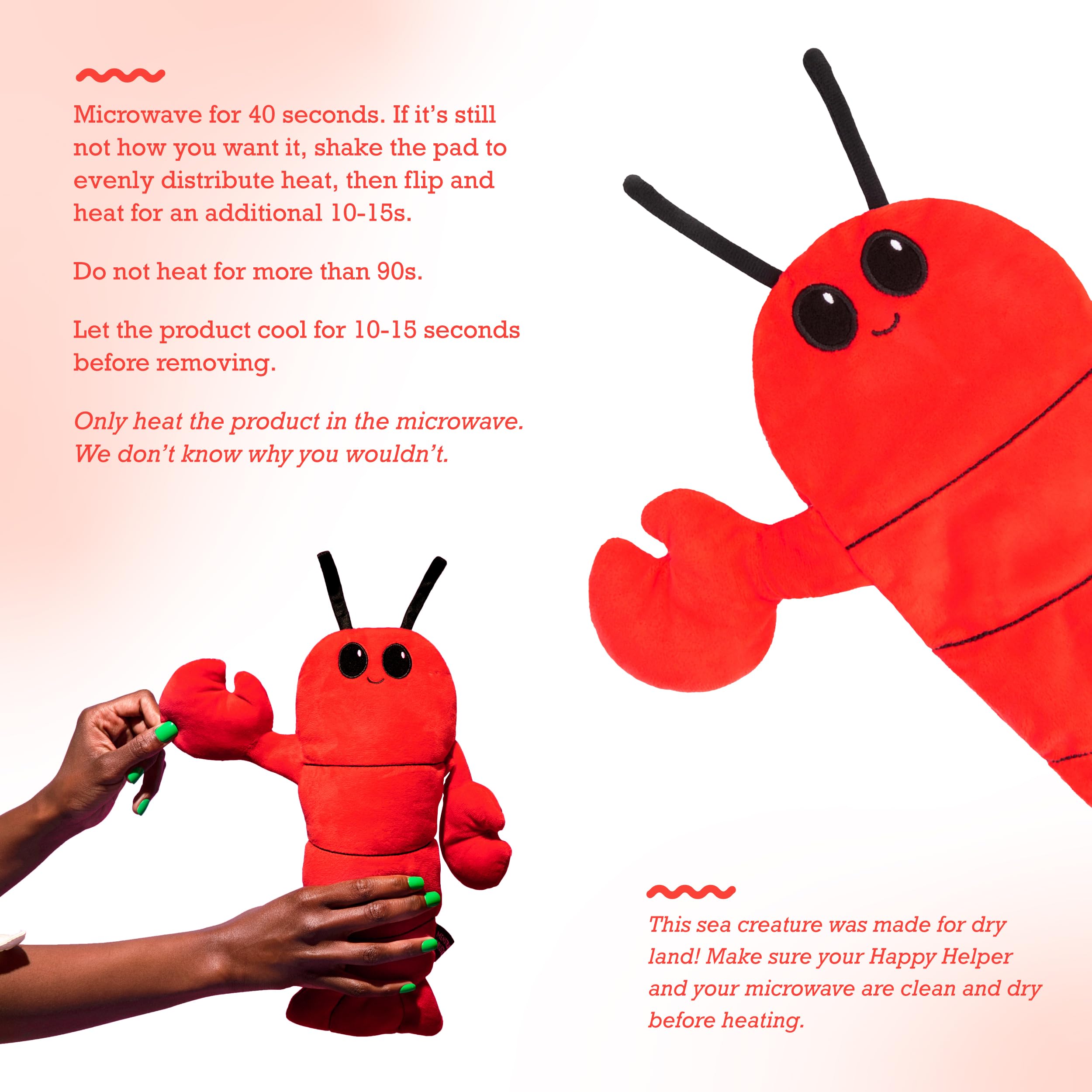 Menstruation Crustacean Lobster – The Original Viral Cuddly & Cute Plush Lavender Scented Heating Pad for Cramps