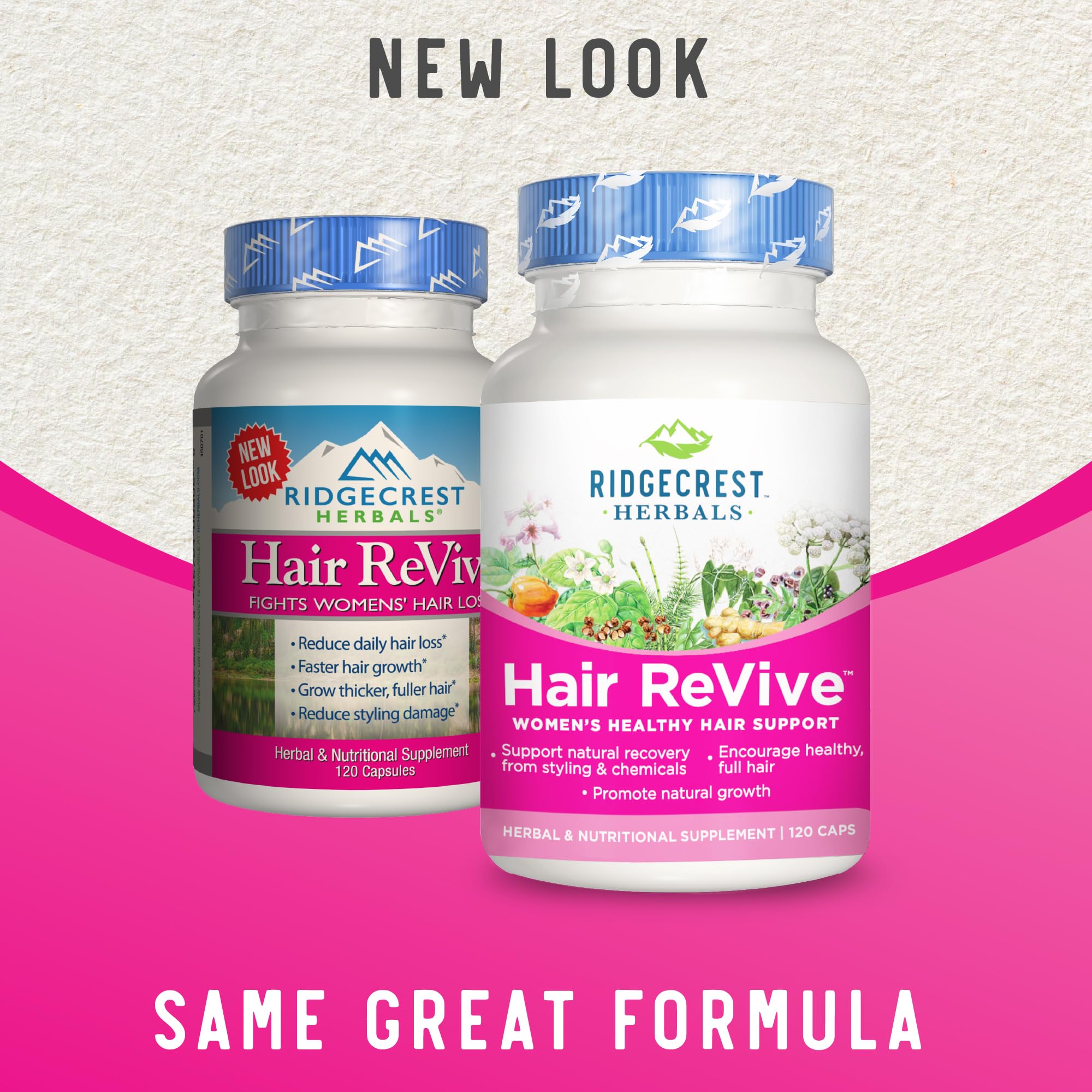 RidgeCrest Herbals Hair ReVive, Nutritional Hair Supplement with Vitamin C, Biotin (6000mcg), Zinc, and Copper, Hair Vitamins for Women to Support Healthy Hair, Skin, and Nails (120 Caps, 30 Servings)