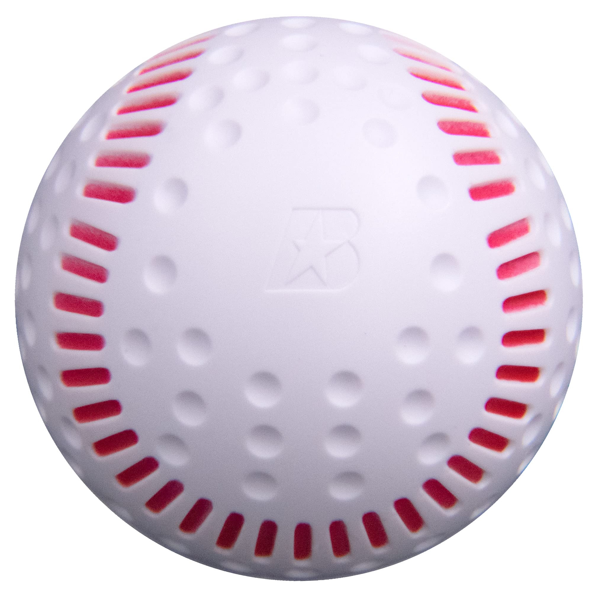 Baden White Dimpled Baseballs with Red Seams | High-Durability for Pitching Machines, Consistent Training, 12-Pack