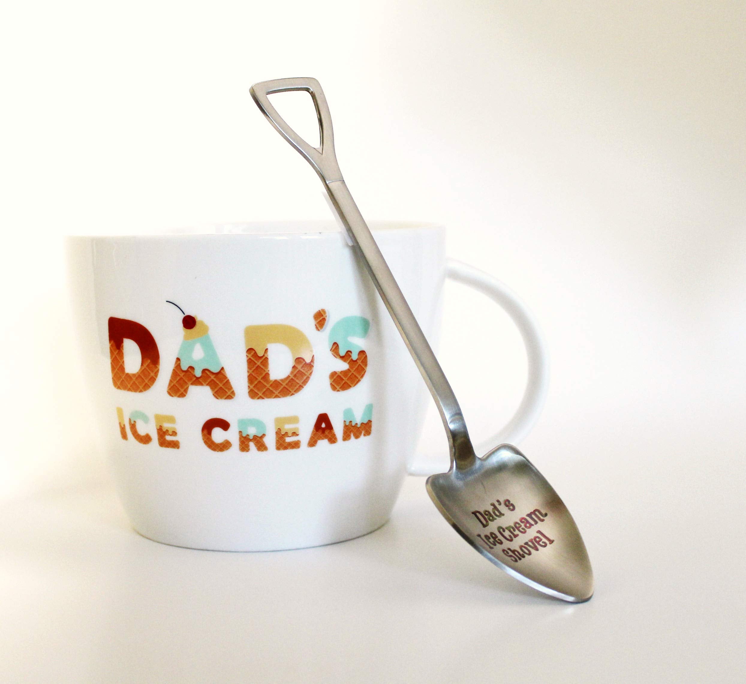 Josephine on Caffeine Gifts for Dad –Dad’s Ice Cream Bowl and Engraved Spoon Dad’s Ice Cream Shovel – Ideal Father’s Day Gift, Christmas Gift or Birthday Gift (Dad)