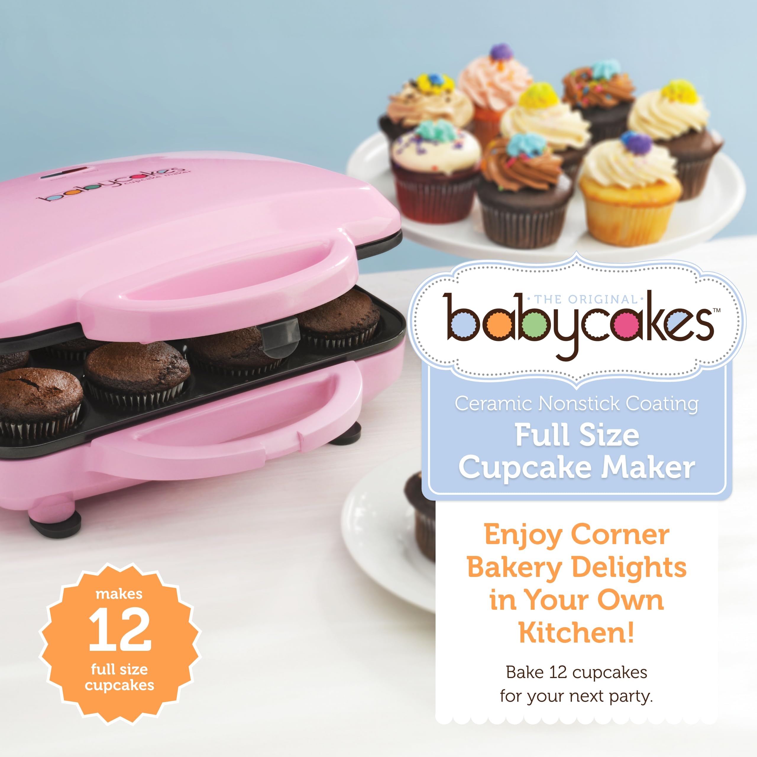 Babycakes Full Size Cupcake Maker, Pink, Full-Sized