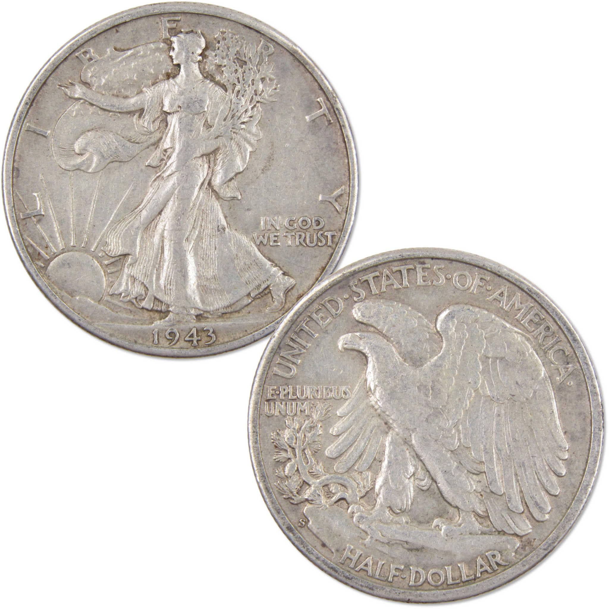 1941-1945 Liberty Walking Half Dollar 5 Coin Set AG About Good 90% Silver 50c