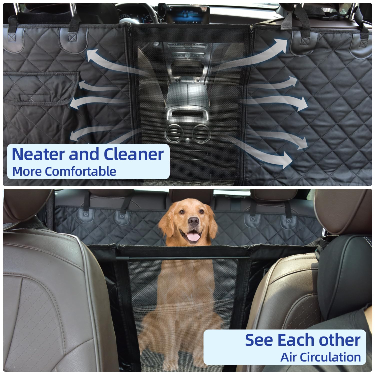 pettycare Heavy Duty Dog Car Seat Cover - Waterproof Back Seat Cover for Pet, Non-Slip & Scratch Proof Car Seat Cover for Dogs, Easy to Clean Dog Hammock for Cars Trucks SUVs