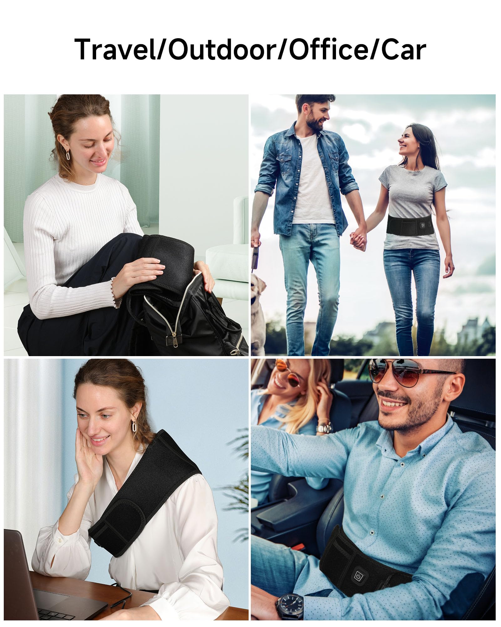 USB Heating Pad for Back Pain Relief, ALLJOY Heating Pad for Travel/Car, Auto Off & 3 Heat Levels, Heating Pad for Cramps Lower Back Shoulder Leg((NOT Include Power Bank))- Ideal Gifts for Women Men