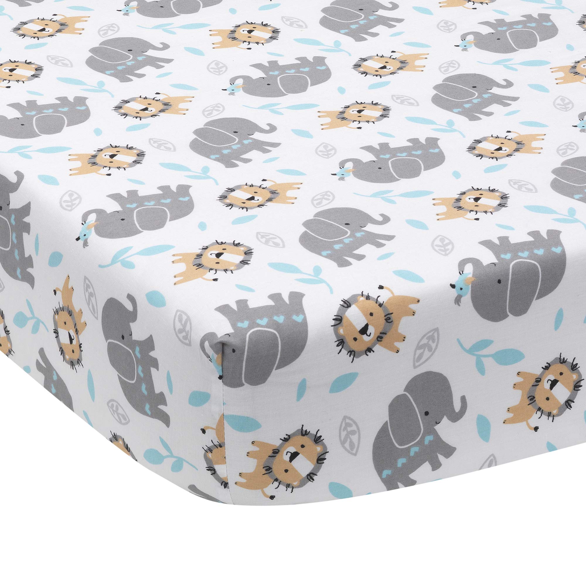 Bedtime Originals Jungle Fun 3-Piece Crib Bedding Set, Blue/Gray(Pack of 1)