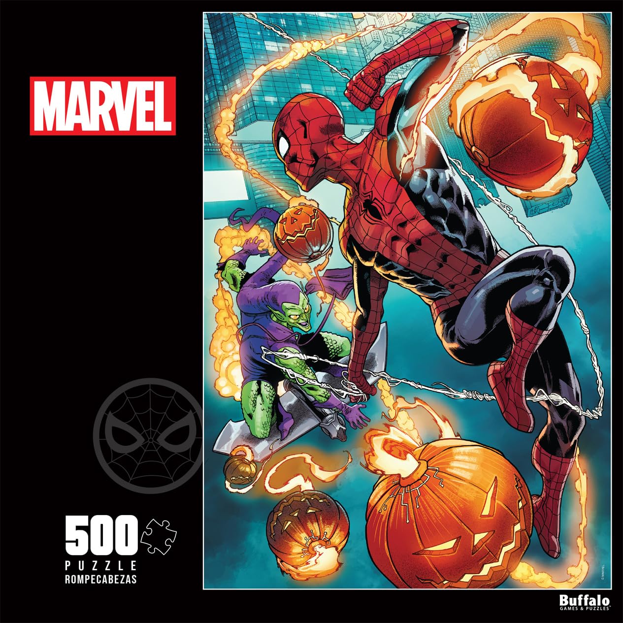 Buffalo Games - Marvel - Spider-Man vs. Green Goblin - 500 Piece Jigsaw Puzzle for Adults Challenging Puzzle Perfect for Game Nights - Finished Puzzle Size is 21.25 x 15.00