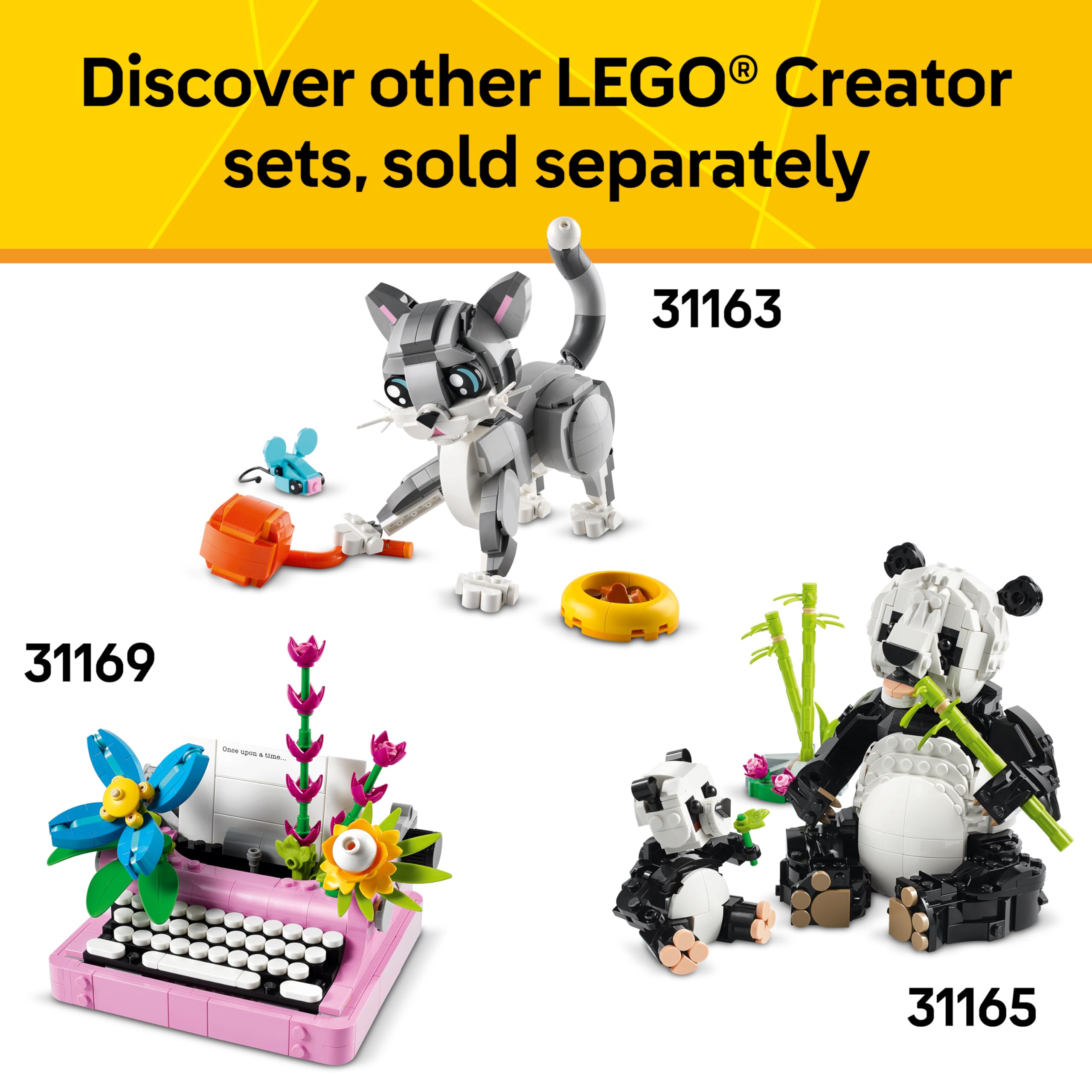 LEGO Creator 3 in 1 Cute Bunny Toy - Building Toy Set with 3 Build Options, Bunny, Seal, or Llama - Easter Basket Gift & Craft - Animal Figures for Kids, Girls and Boys, Ages 8+ - 31162