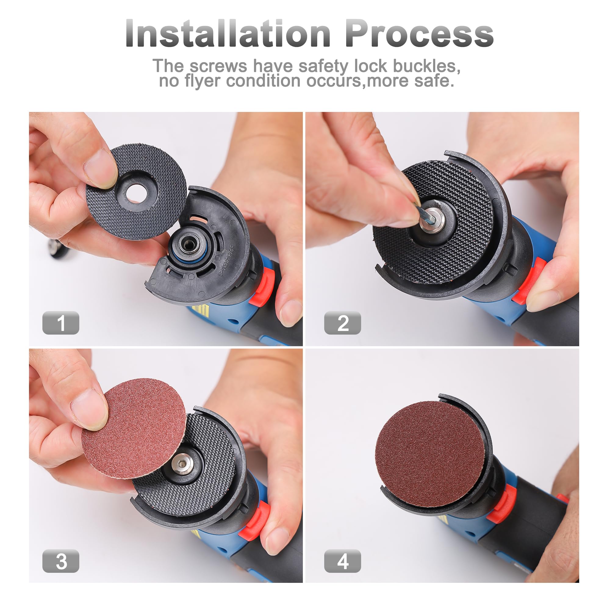 HERZO Mini Grinder Cut Off Wheel,Sanding Discs Set 2'', 3/8'' Arbor Cutting Wheels for 50mm Angle Grinder Cut Off Tool for Surface Prep Strip Grind Polish Finish Burr Rust Paint Removal (39 Pack)