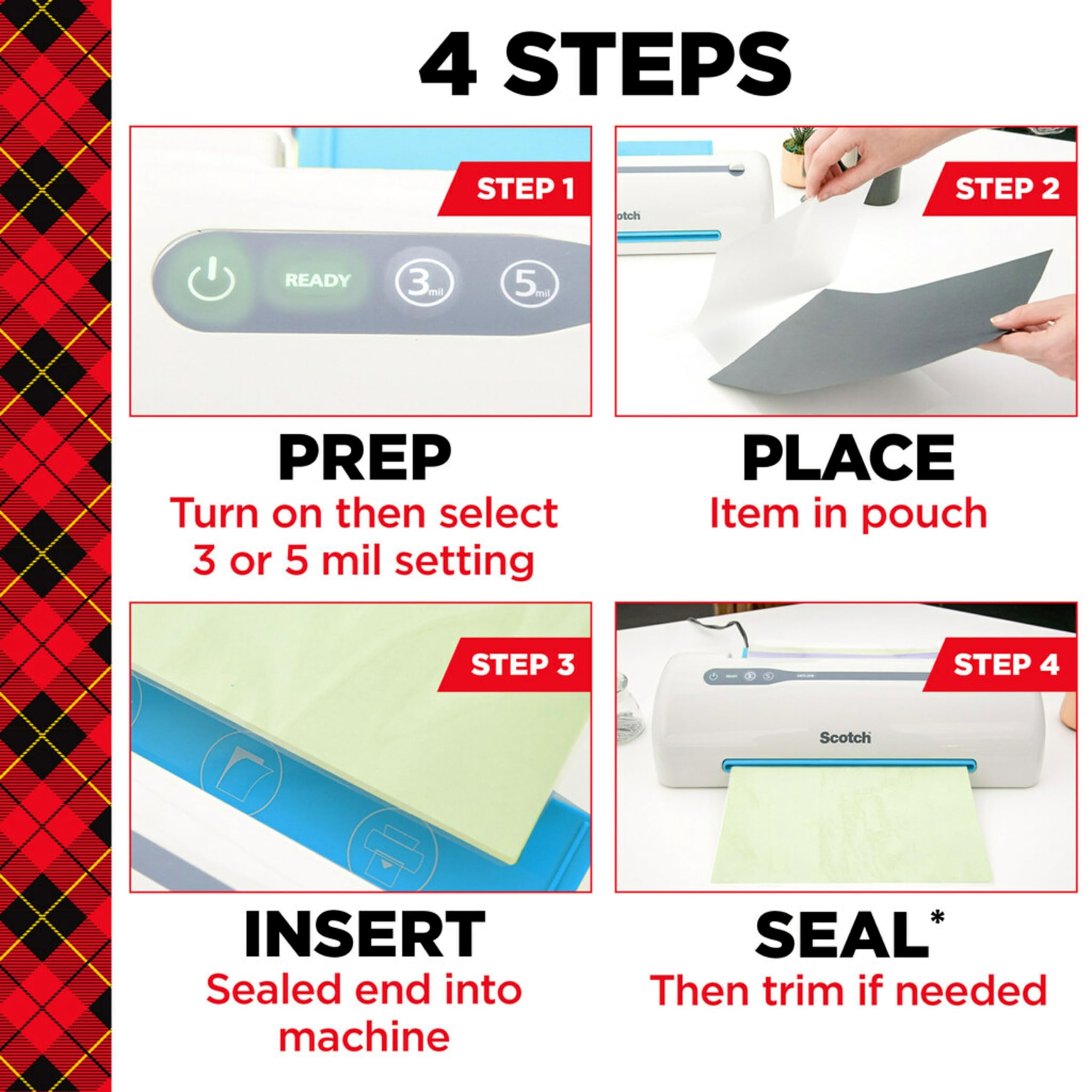 Scotch Thermal Laminating Pouches, 100 Count, Clear, 5 mil, Laminate Business Cards, Small Banners, Essays, Office or School Supplies, Fits Letter Size 8.9x11.4 in Paper