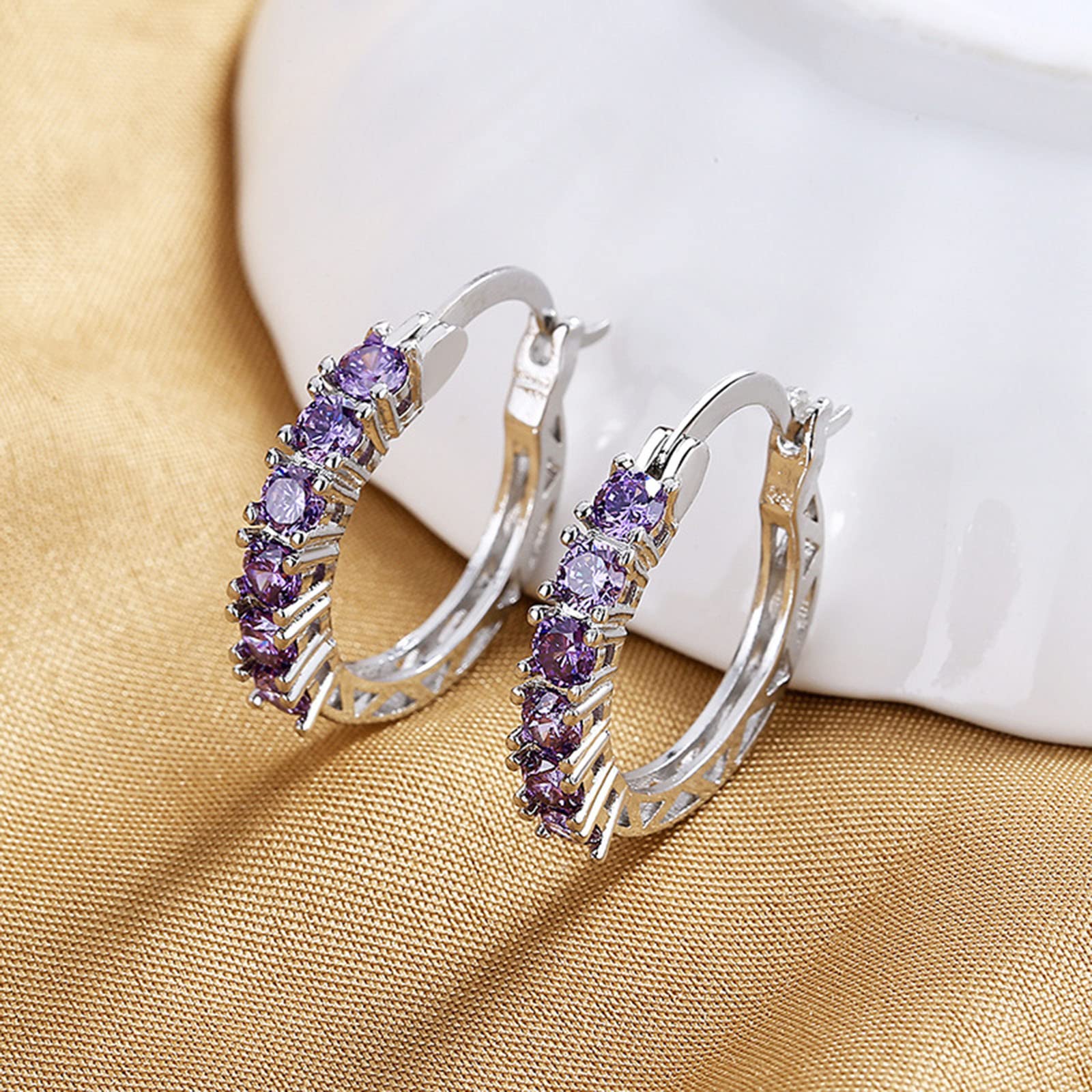 Amaon Haul Sale+Clearance 925 Sterling Silver Earrings For Women Amaon Warehouse Sale+Clearance Hoop Earrings Colorful Earrings Birthday Wedding For Her Him Father Mother