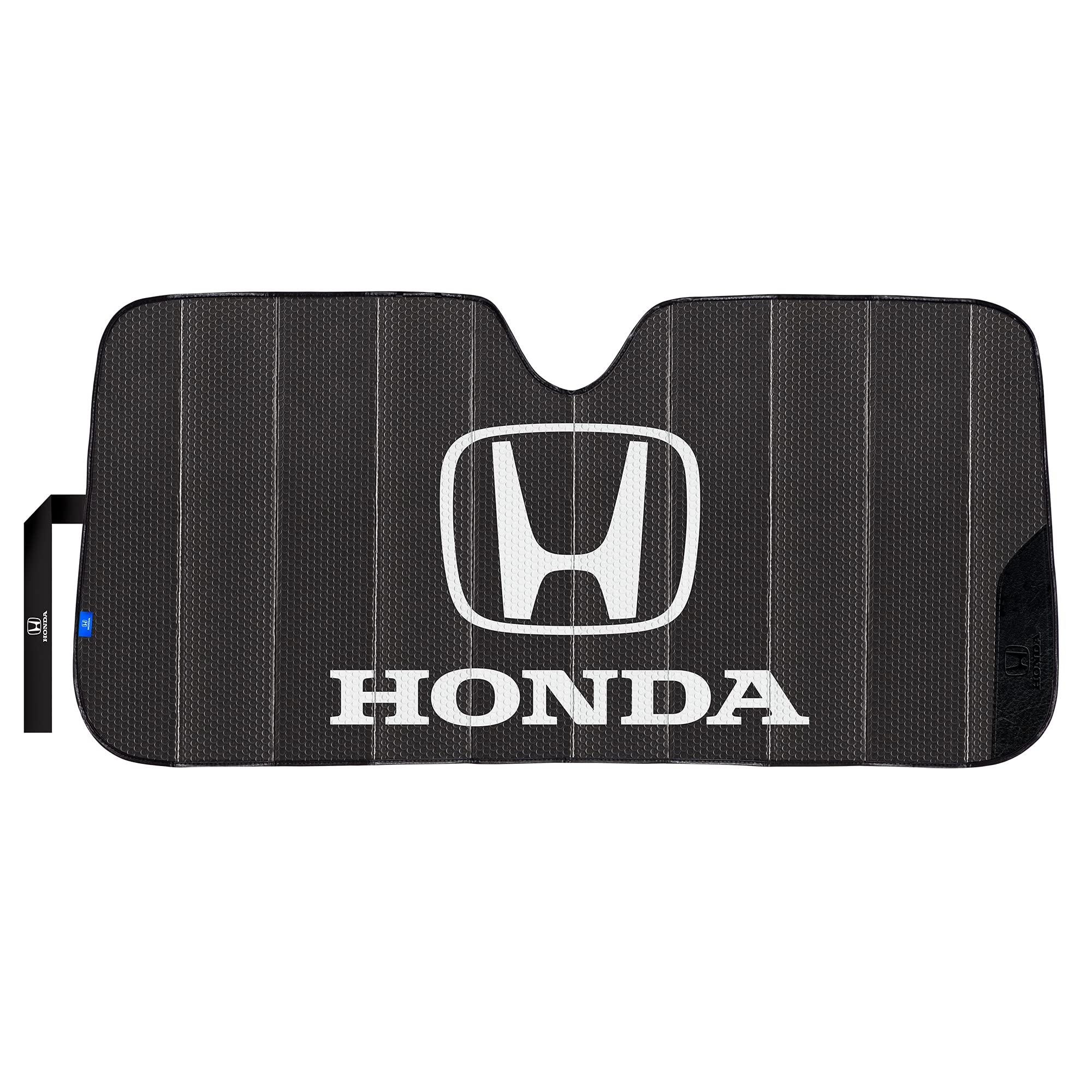 Plasticolor 003939W01 Honda Black Matte Accordion Sunshade White Logo 26.75 inches Tall x 57 inches Wide