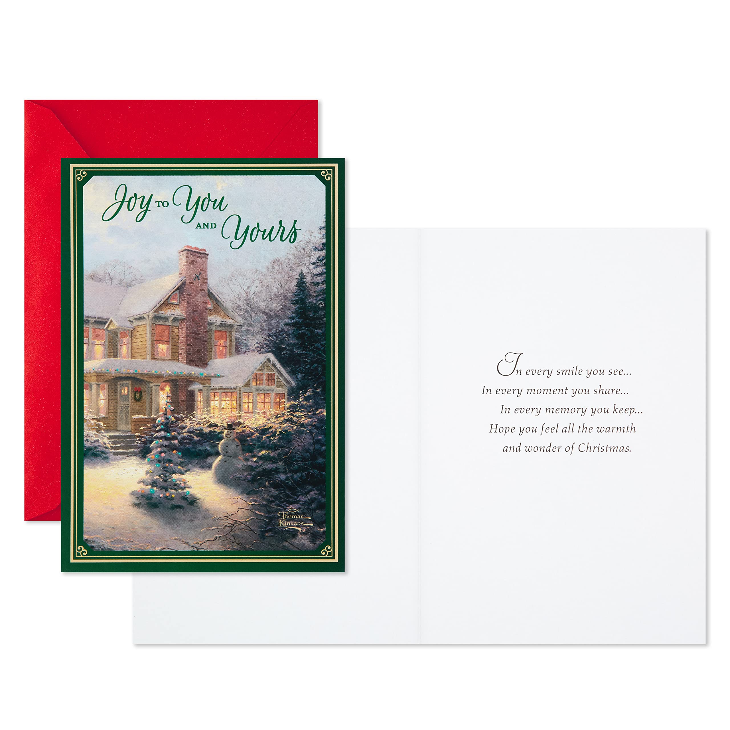 Hallmark Thomas Kinkade Pack of Christmas Cards, Snowy House (6 Holiday Cards with Envelopes)